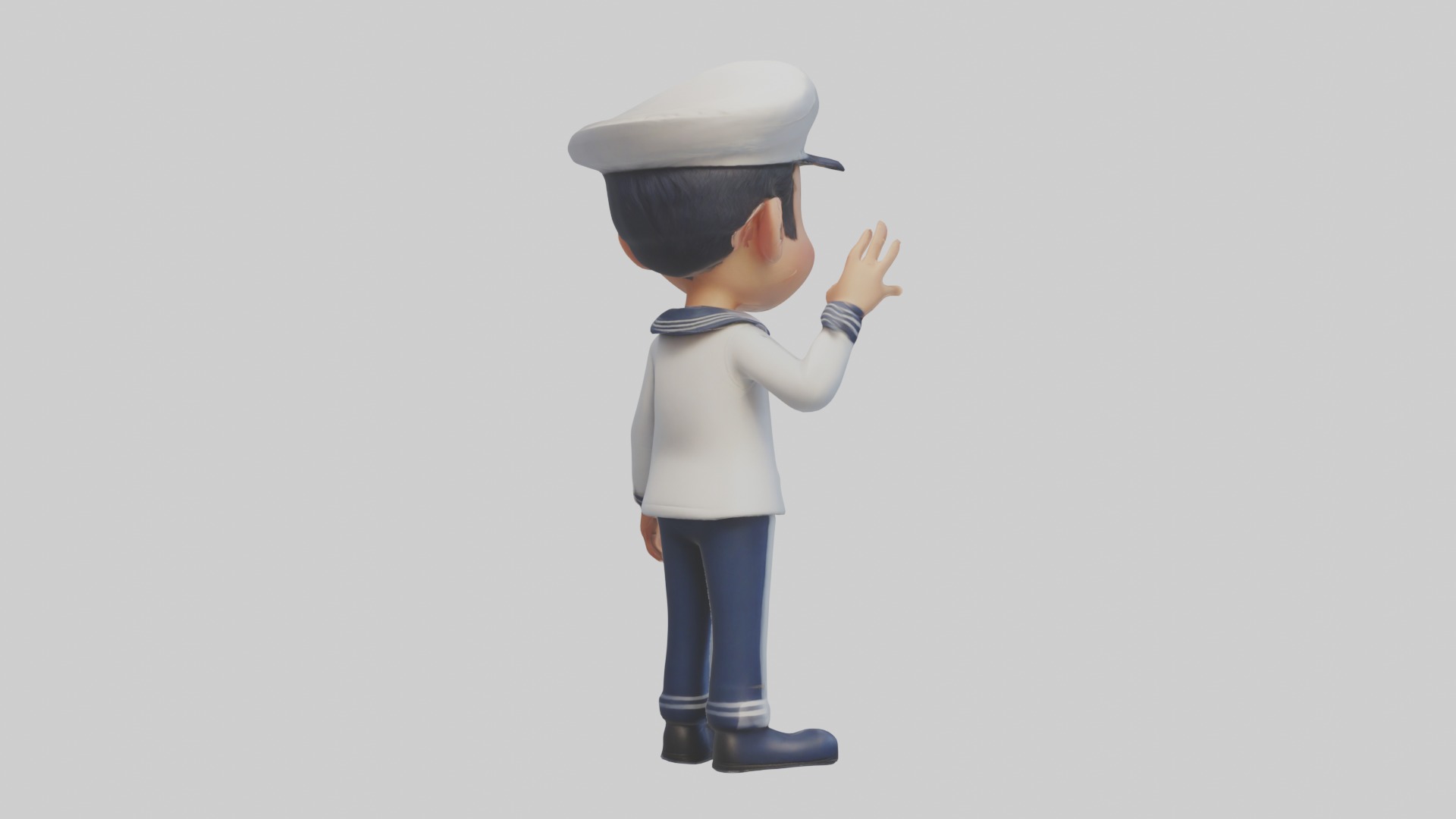 Cartoon Sailor 1 Low-poly 3D model_2