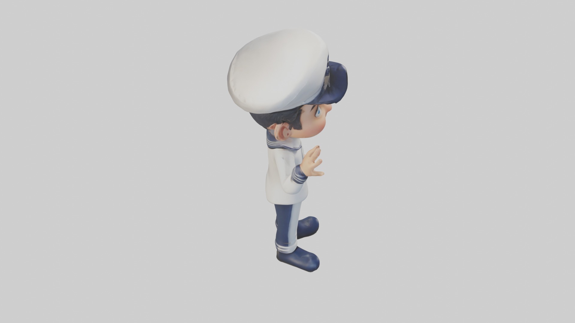 Cartoon Sailor 1 Low-poly 3D model_12
