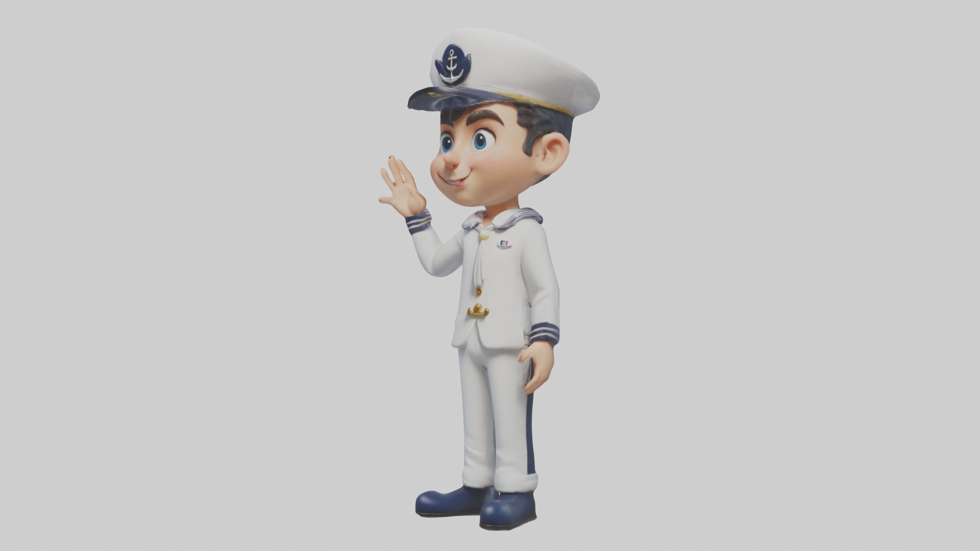 Cartoon Sailor 1 Low-poly 3D model_4
