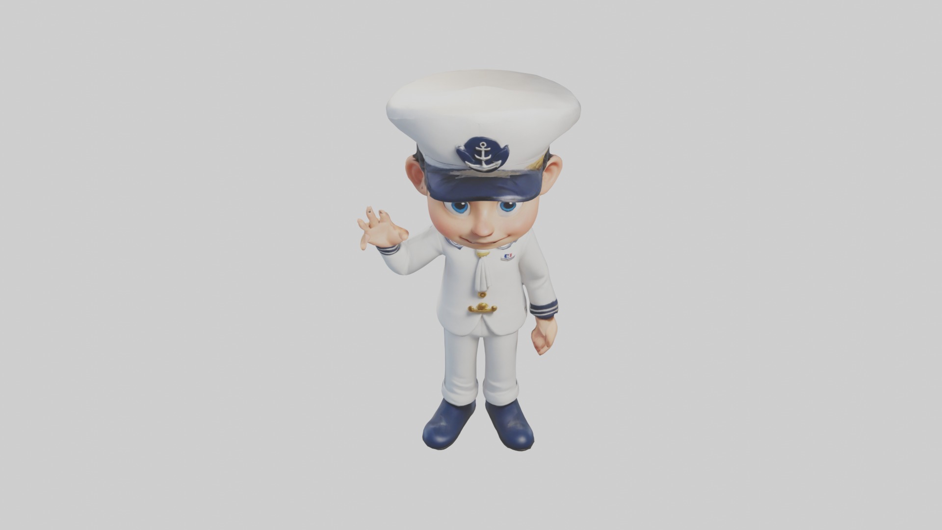 Cartoon Sailor 1 Low-poly 3D model_10