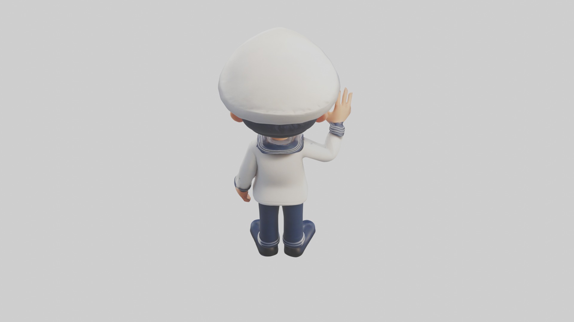 Cartoon Sailor 1 Low-poly 3D model_9