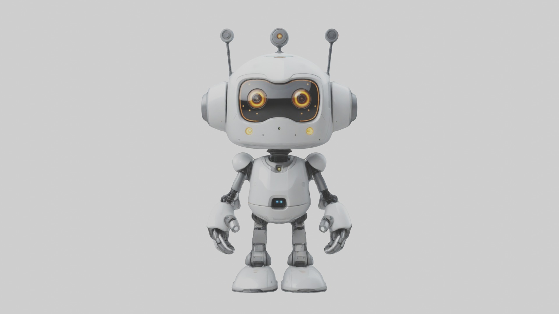 Cartoon Robot 1 Low-poly 3D model_3