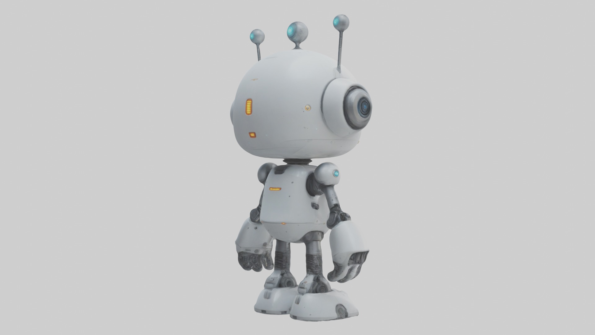 Cartoon Robot 1 Low-poly 3D model_2