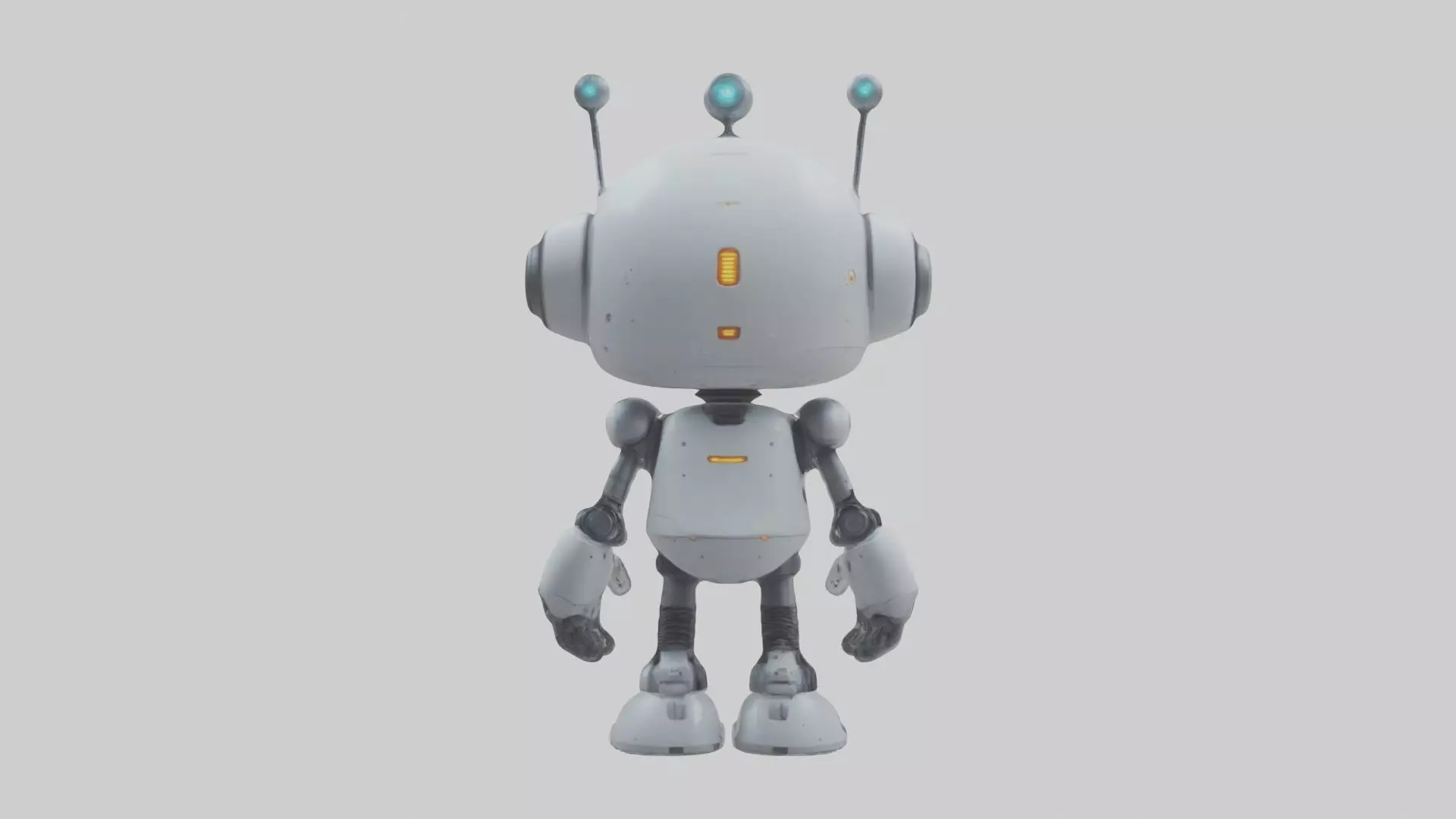 Cartoon Robot 1 Low-poly 3D model_0