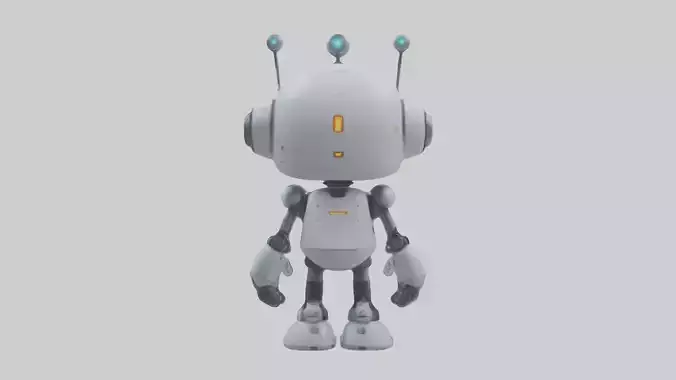 Cartoon Robot 1 Low-poly 3D model