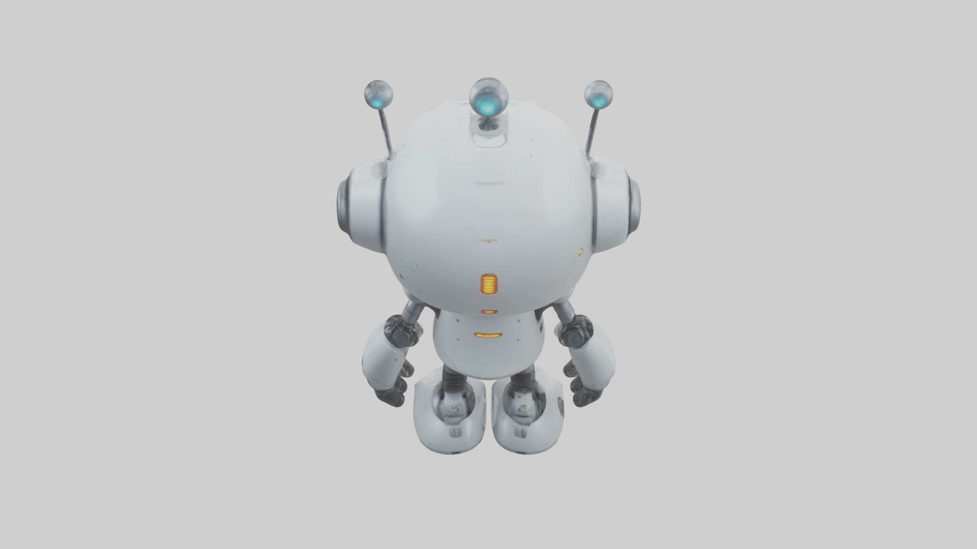 Cartoon Robot 1 Low-poly 3D model_9