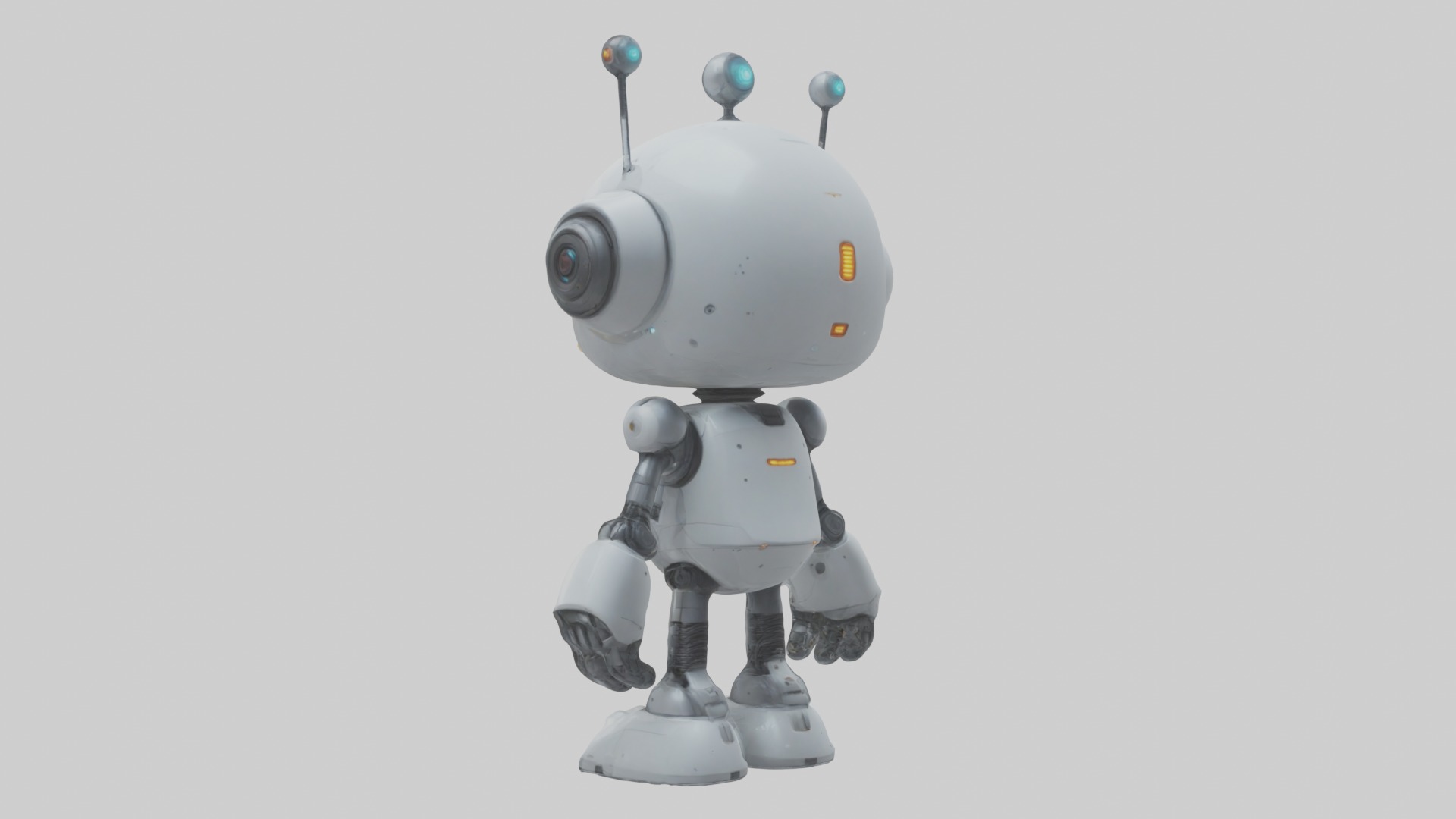 Cartoon Robot 1 Low-poly 3D model_1