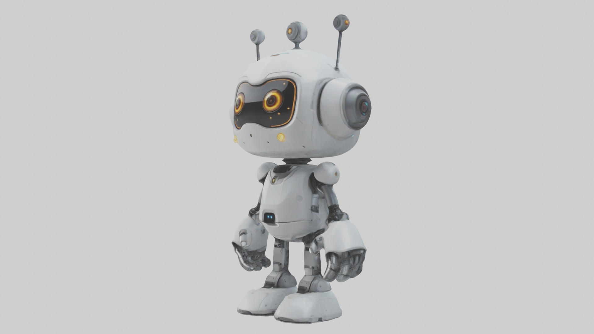 Cartoon Robot 1 Low-poly 3D model_4