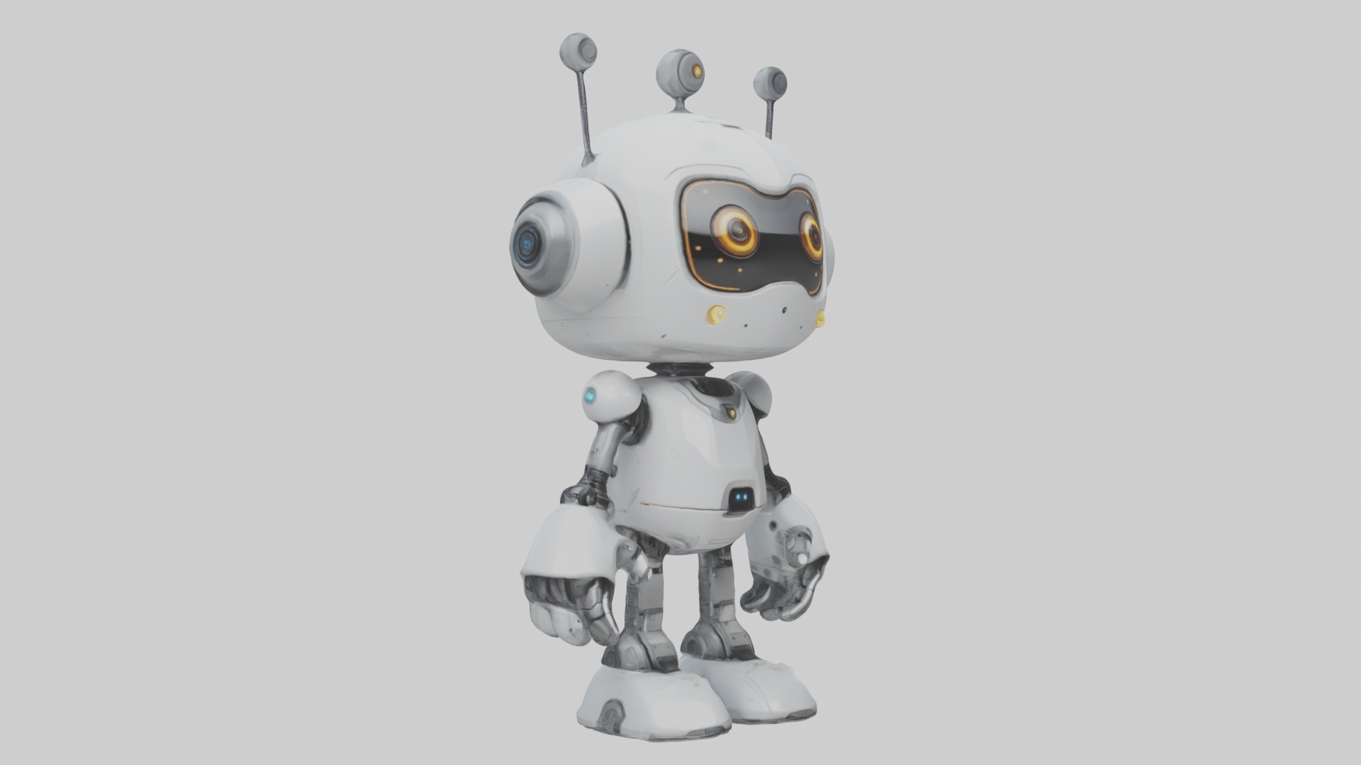 Cartoon Robot 1 Low-poly 3D model_5