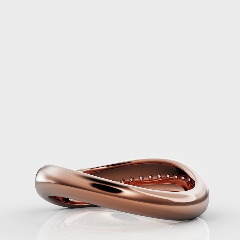 Wave ring with diamonds 3D print model_27