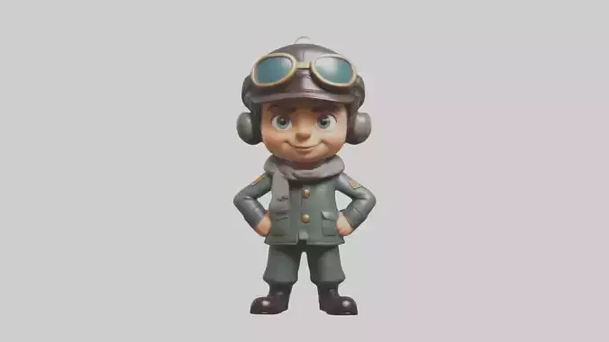 Cartoon Pilot and Pirates Model Set