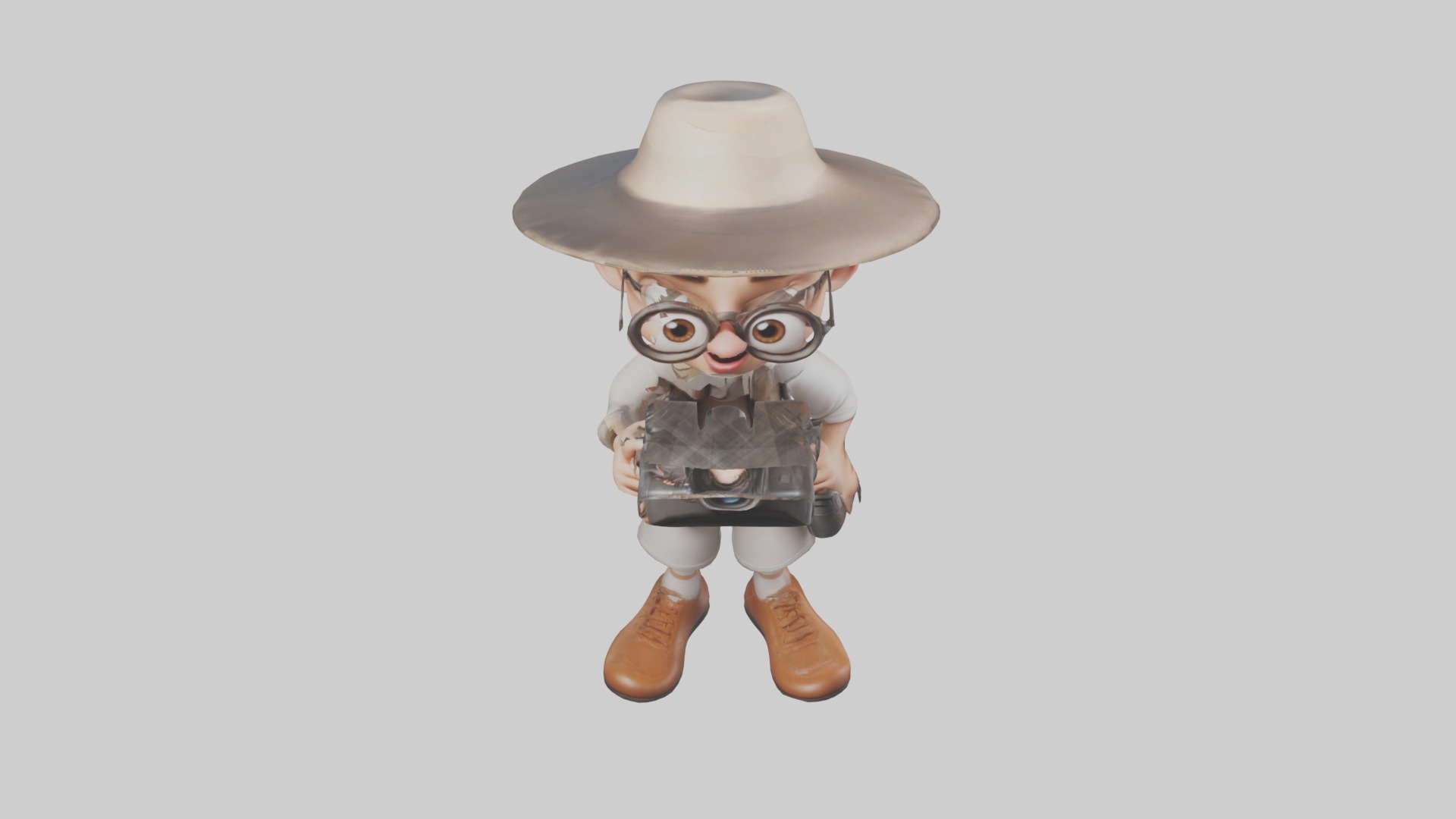 Cartoon Photographer 1 Low-poly 3D model_10
