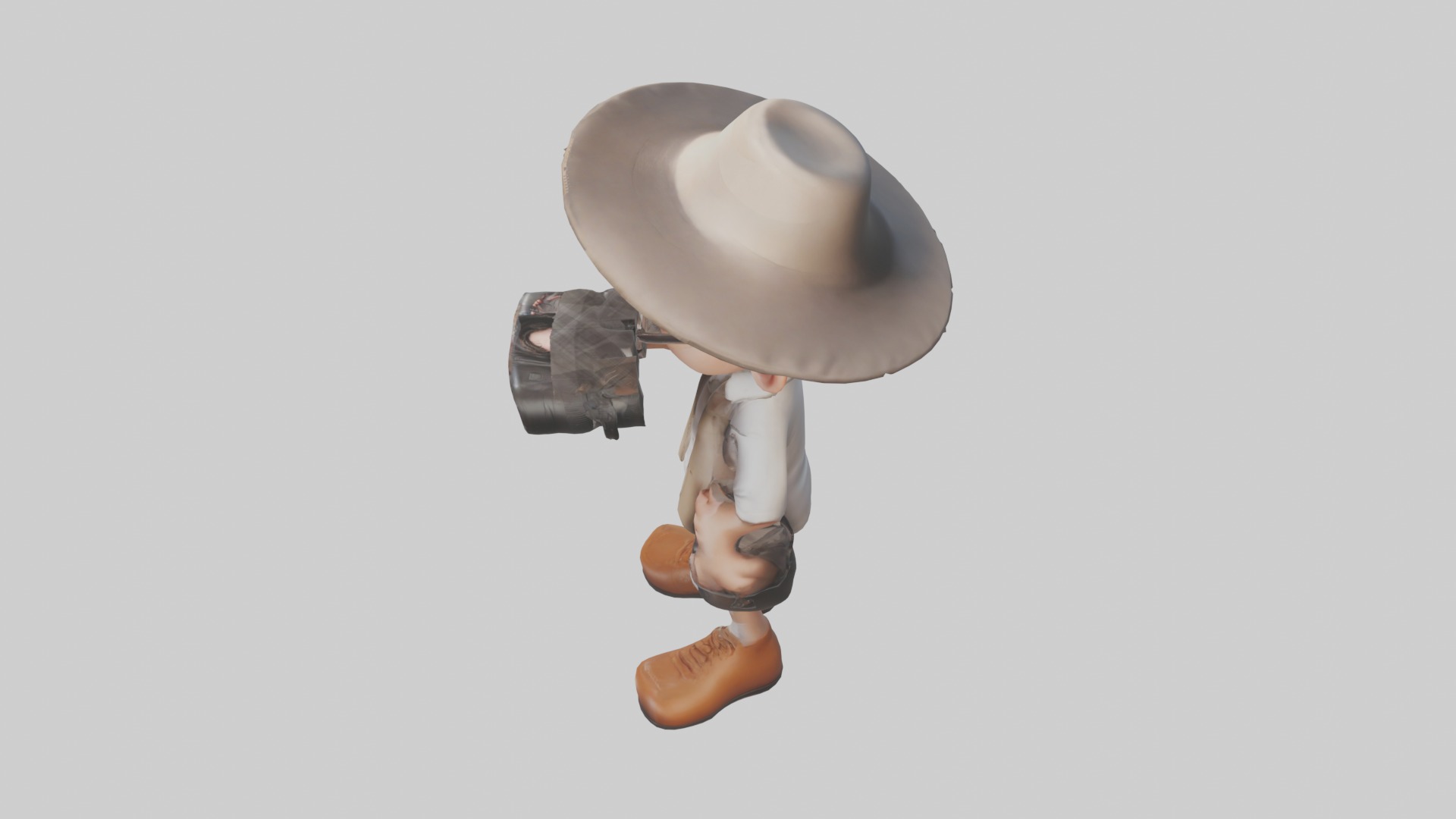 Cartoon Photographer 1 Low-poly 3D model_11