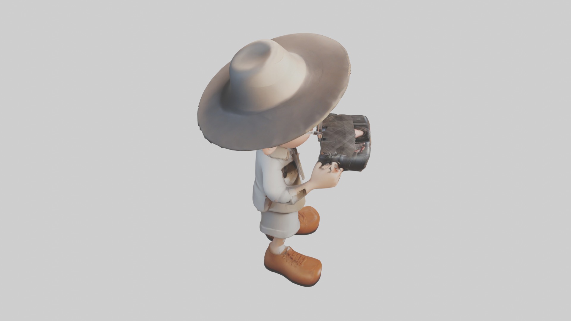 Cartoon Photographer 1 Low-poly 3D model_12