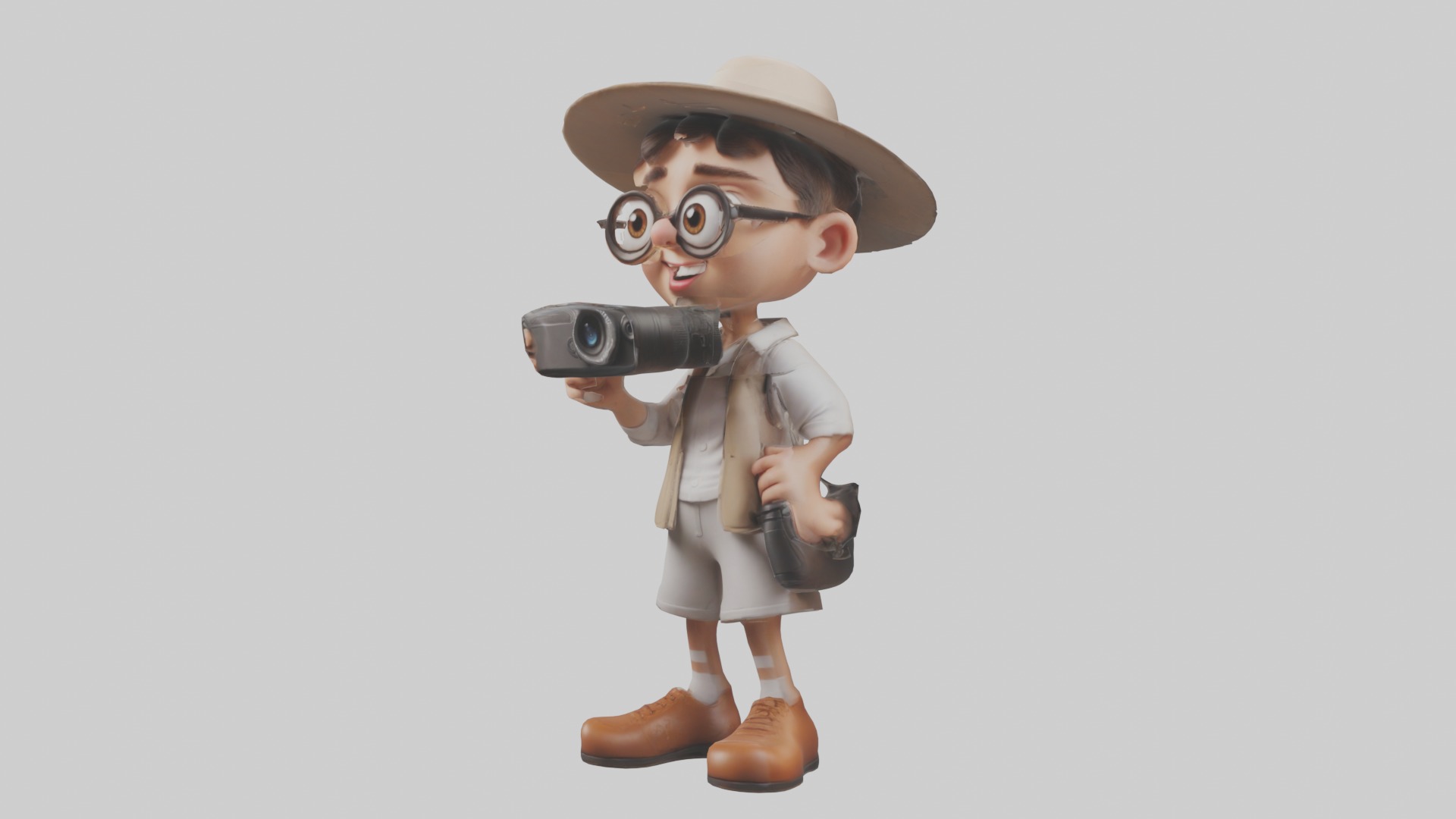 Cartoon Photographer 1 Low-poly 3D model_4