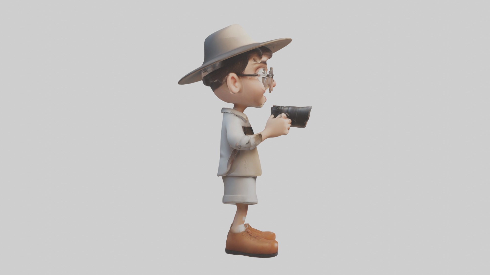 Cartoon Photographer 1 Low-poly 3D model_7