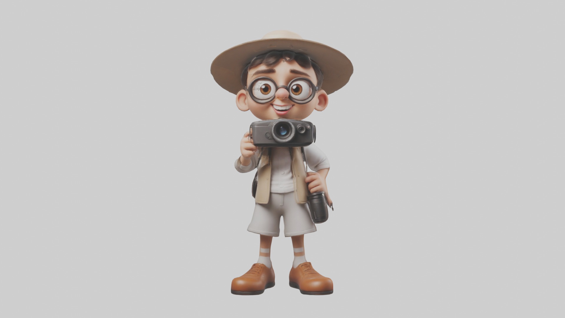 Cartoon Photographer 1 Low-poly 3D model_3