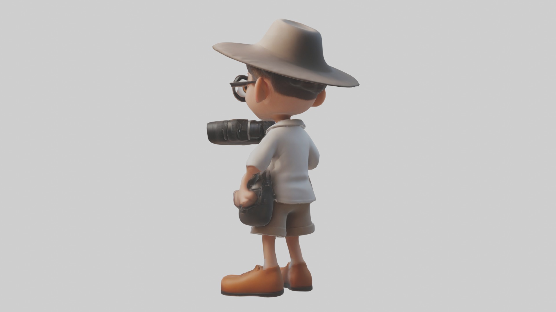Cartoon Photographer 1 Low-poly 3D model_1