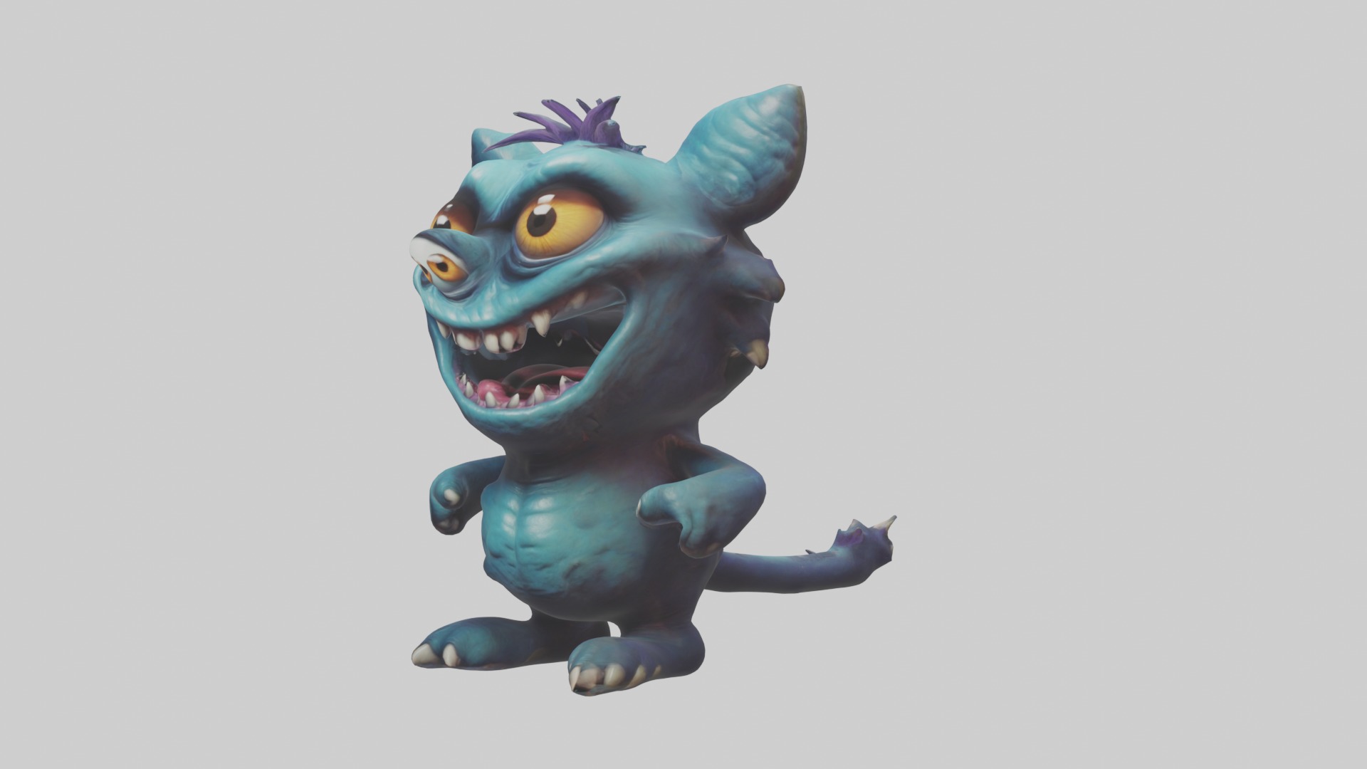 Cartoon Monster 1 Low-poly 3D model_4