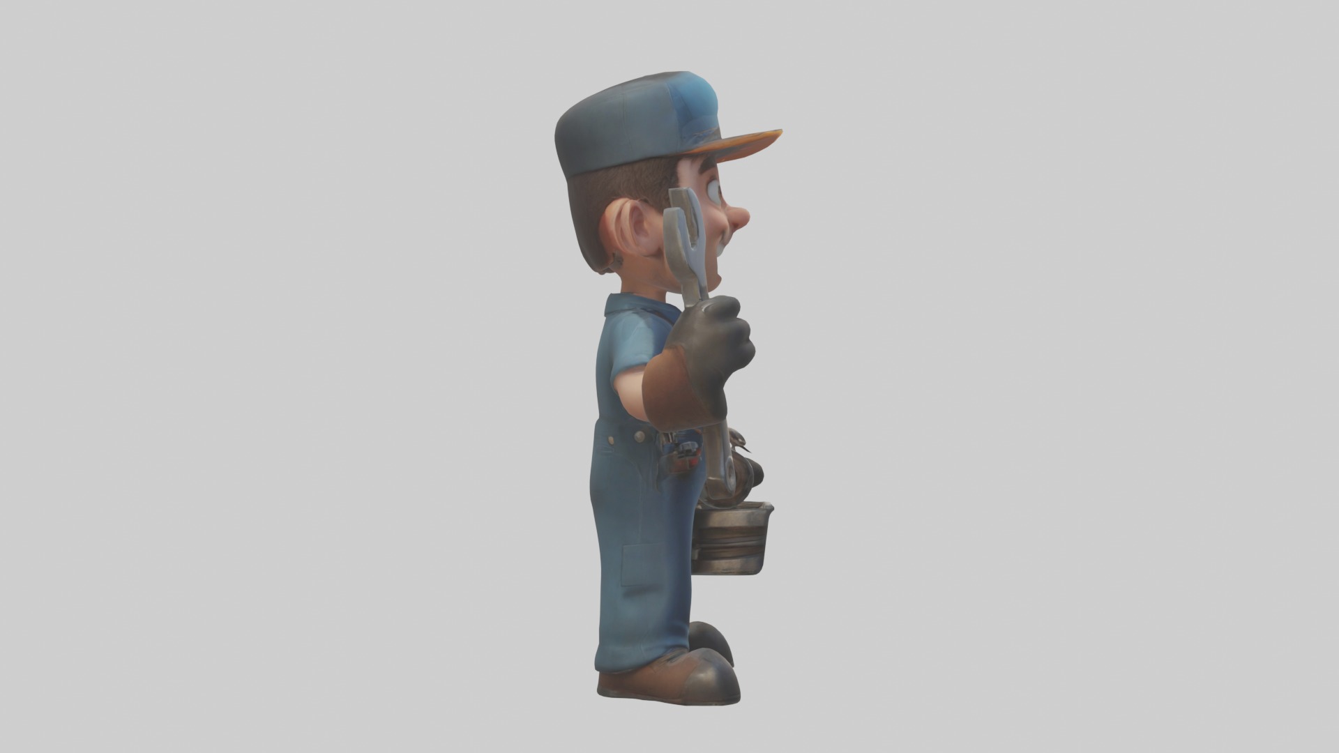 Cartoon Mechanic 1 Low-poly 3D model_7