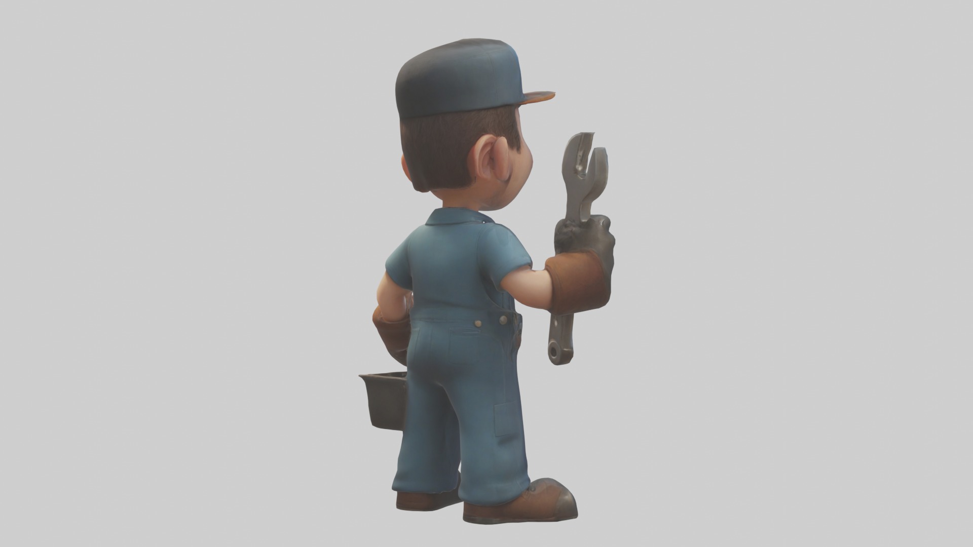 Cartoon Mechanic 1 Low-poly 3D model_3