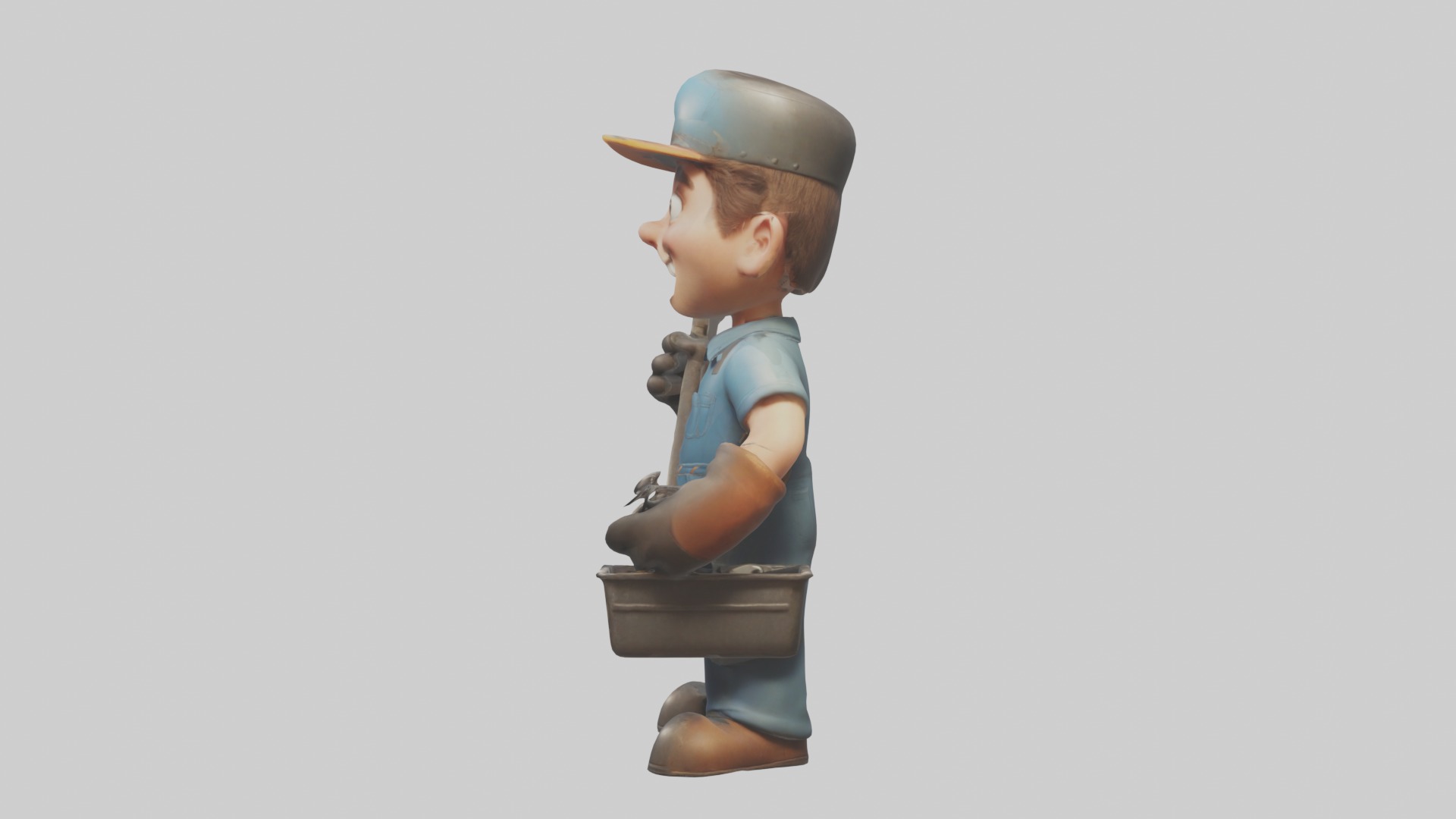 Cartoon Mechanic 1 Low-poly 3D model_6