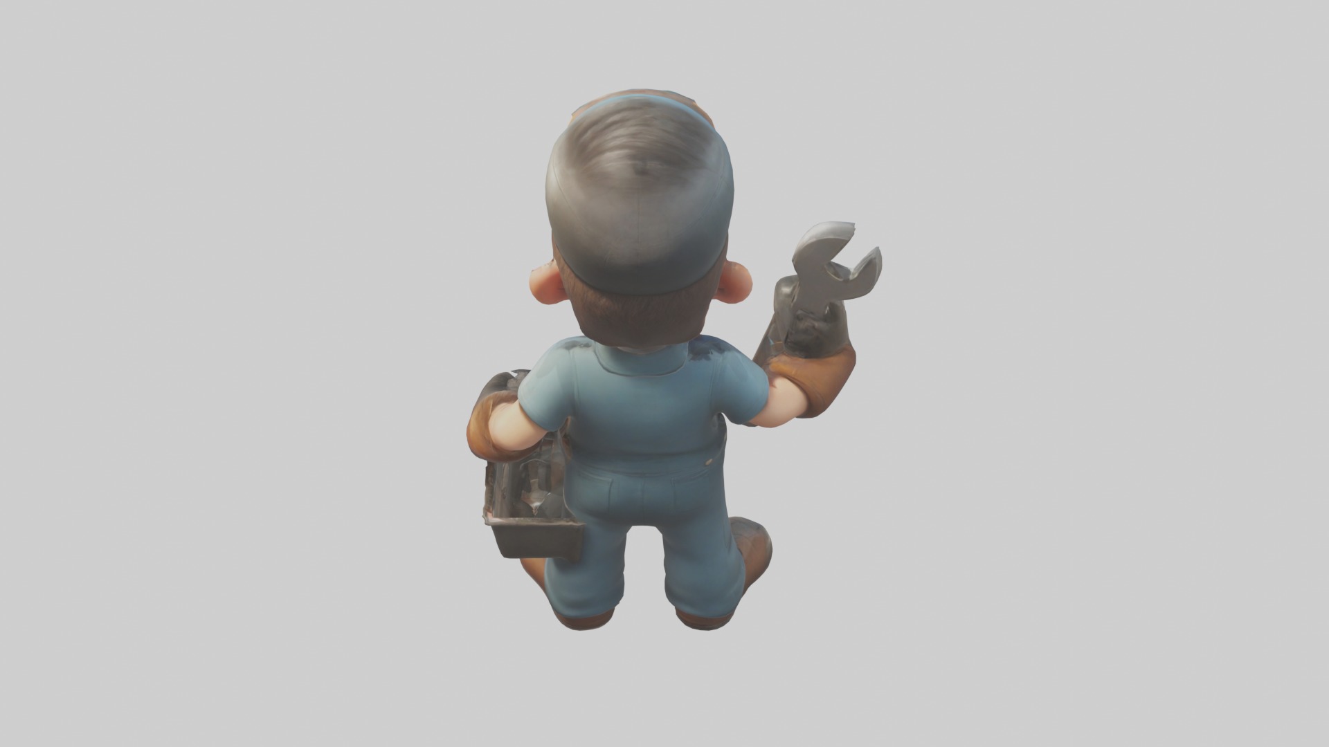 Cartoon Mechanic 1 Low-poly 3D model_9