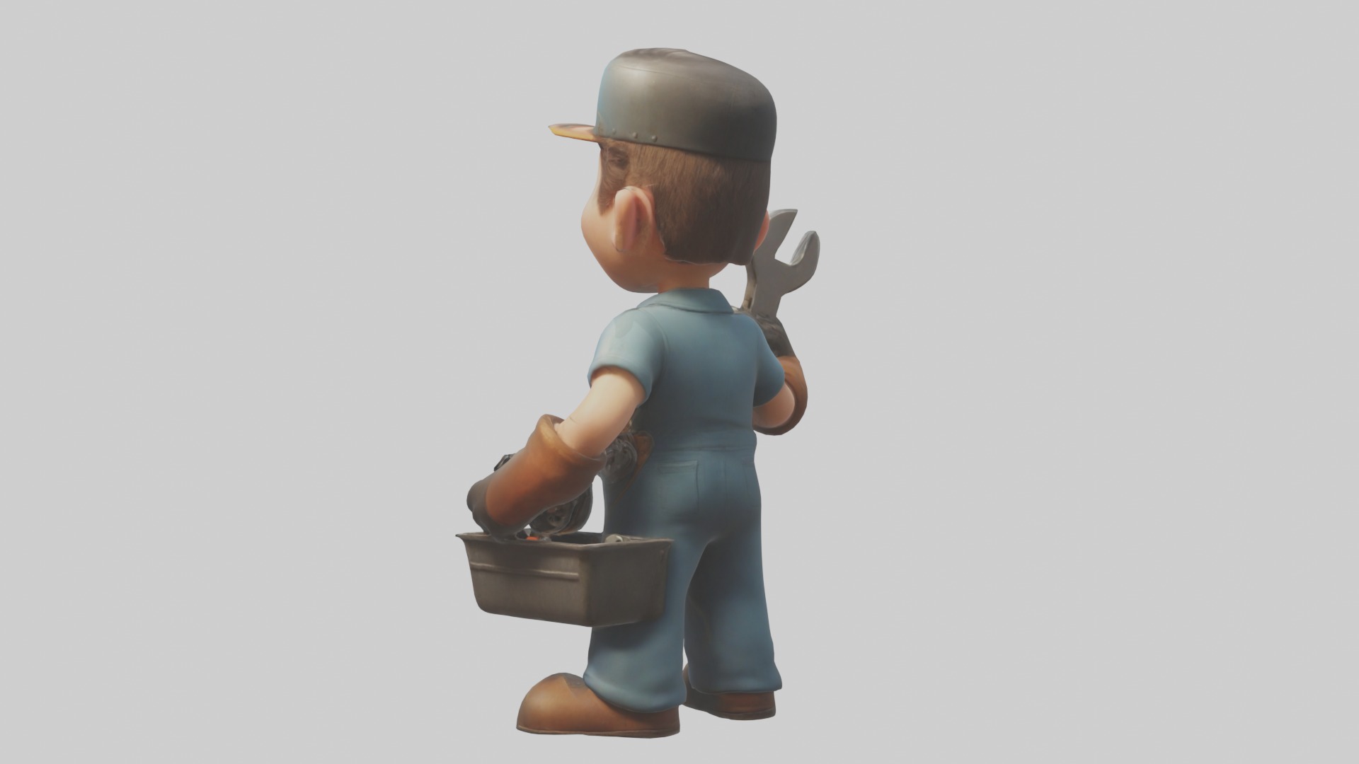 Cartoon Mechanic 1 Low-poly 3D model_2