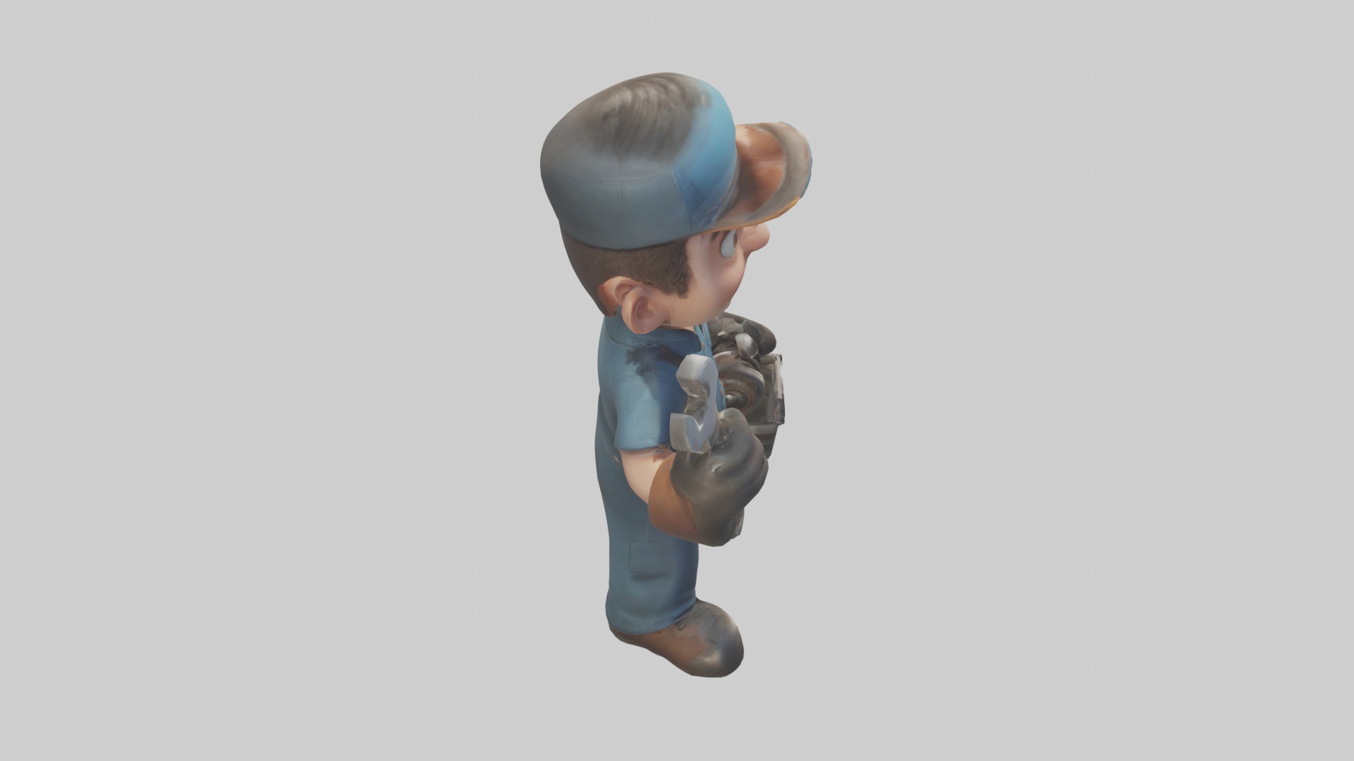 Cartoon Mechanic 1 Low-poly 3D model_12