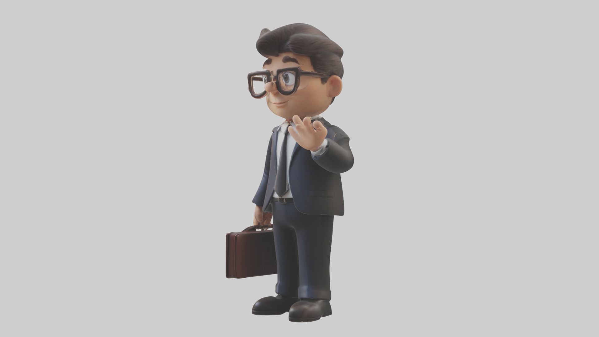 Cartoon Lawyer Model 1 Low-poly 3D model_4