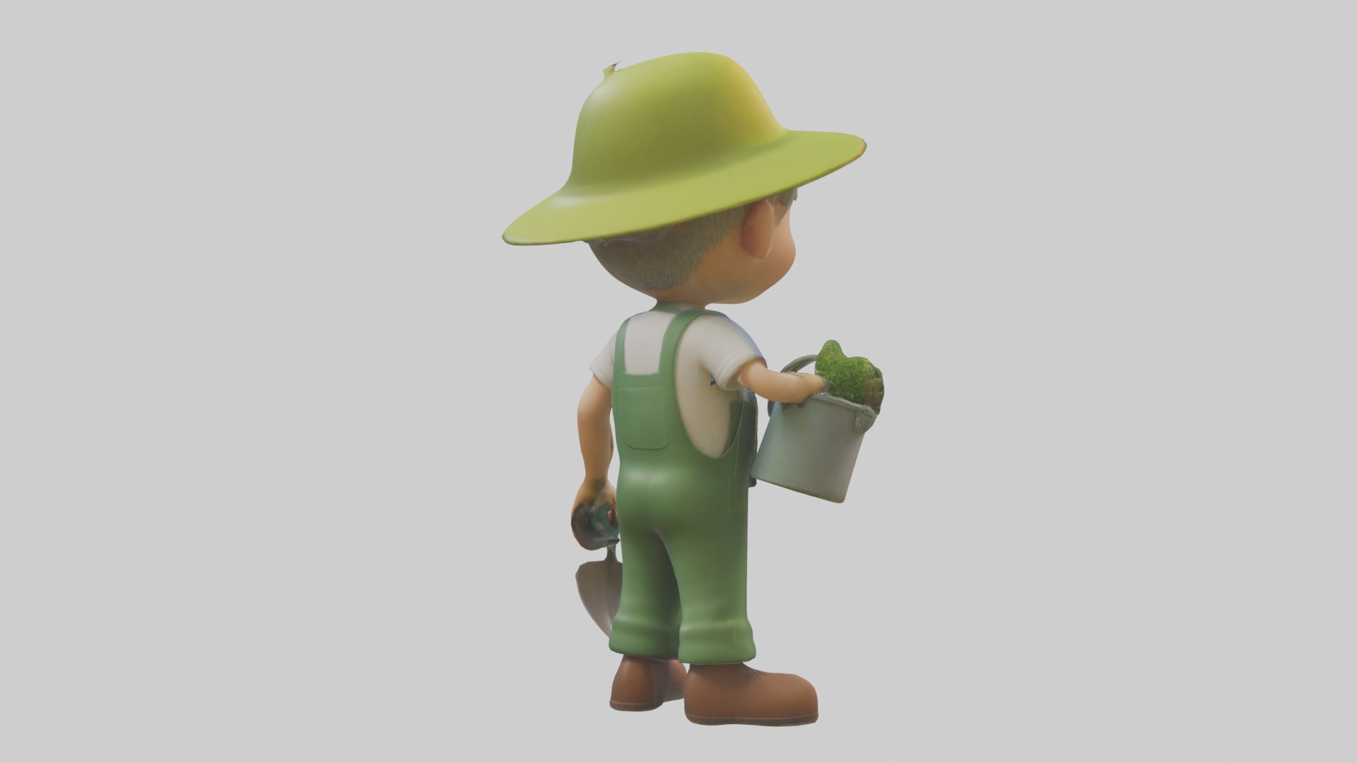 Cartoon Gardener Mode 1 Low-poly 3D model_2
