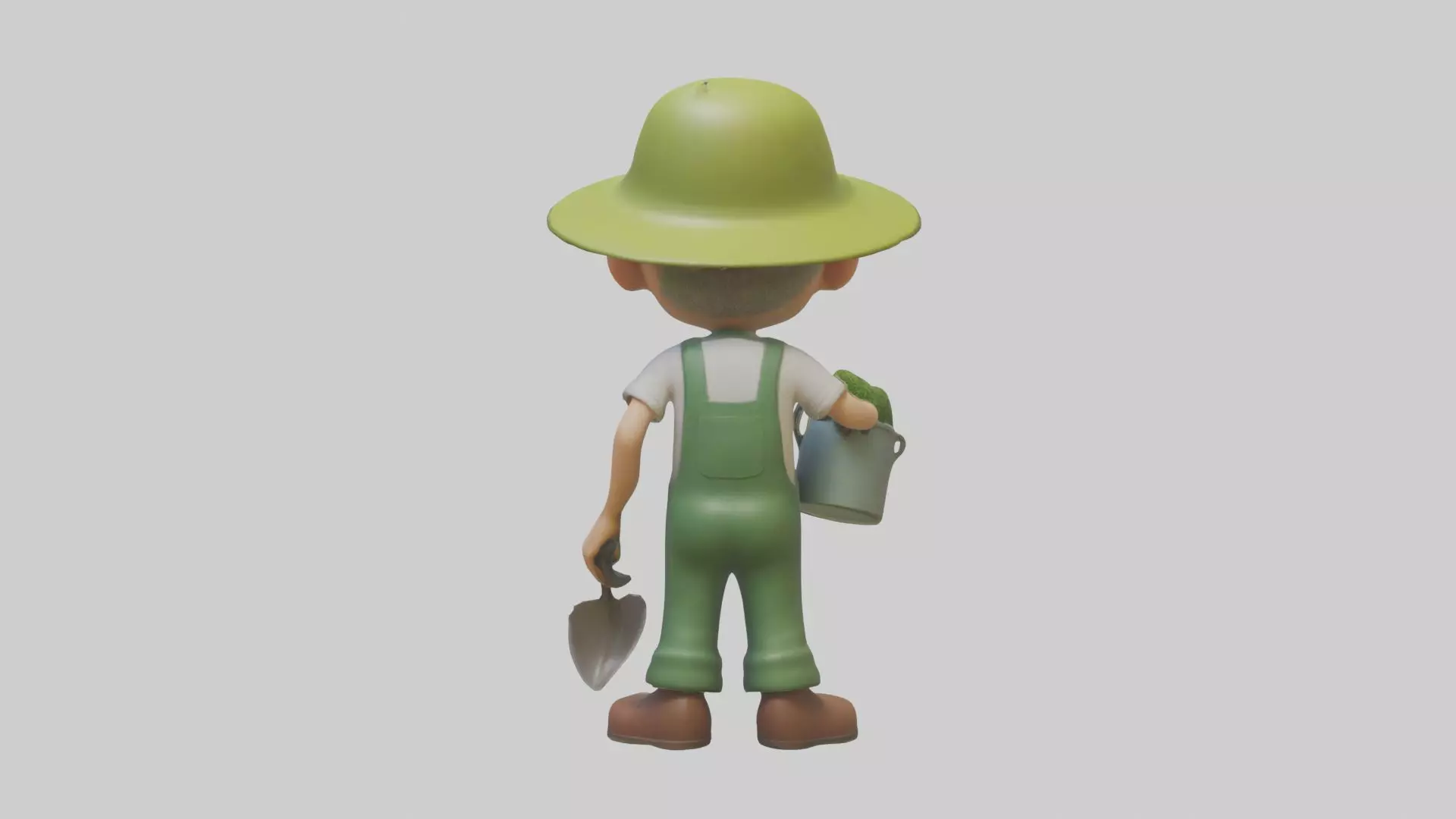Cartoon Gardener Mode 1 Low-poly 3D model_0