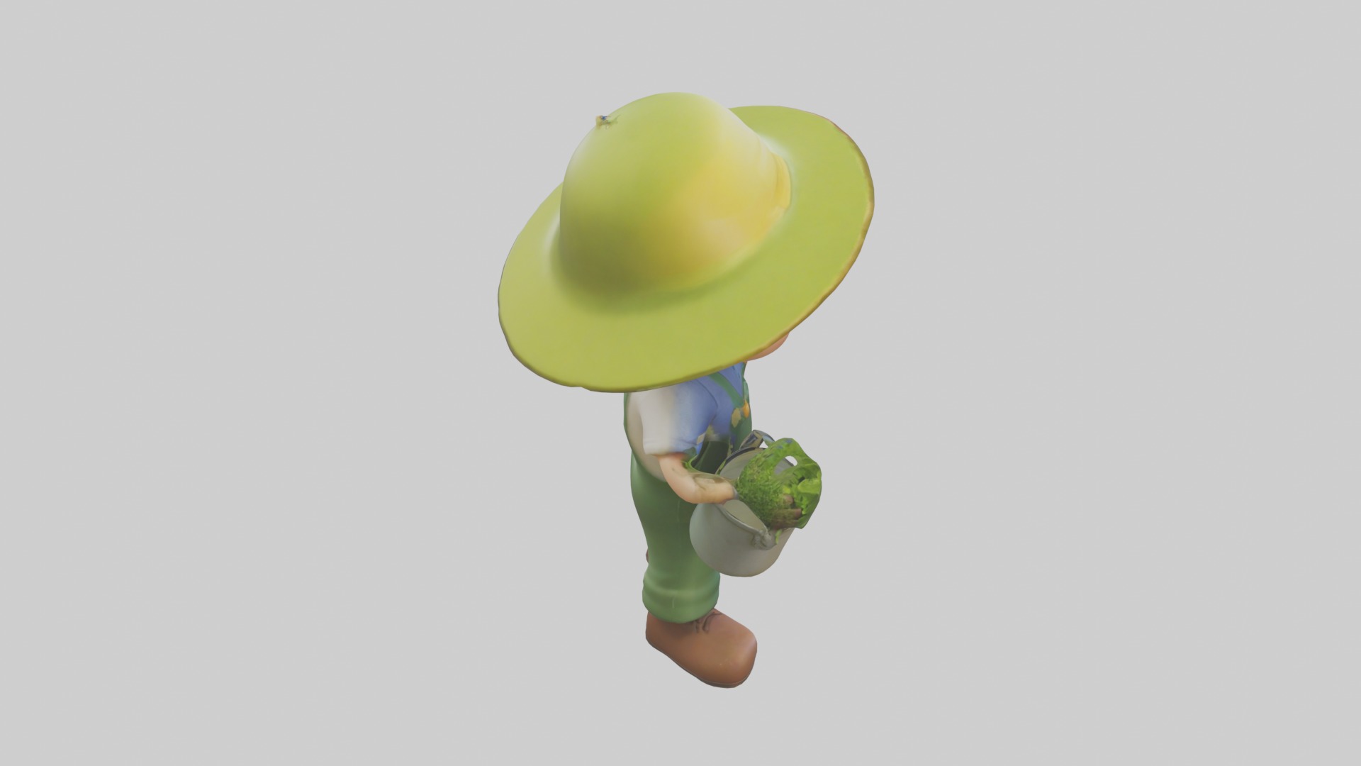 Cartoon Gardener Mode 1 Low-poly 3D model_12