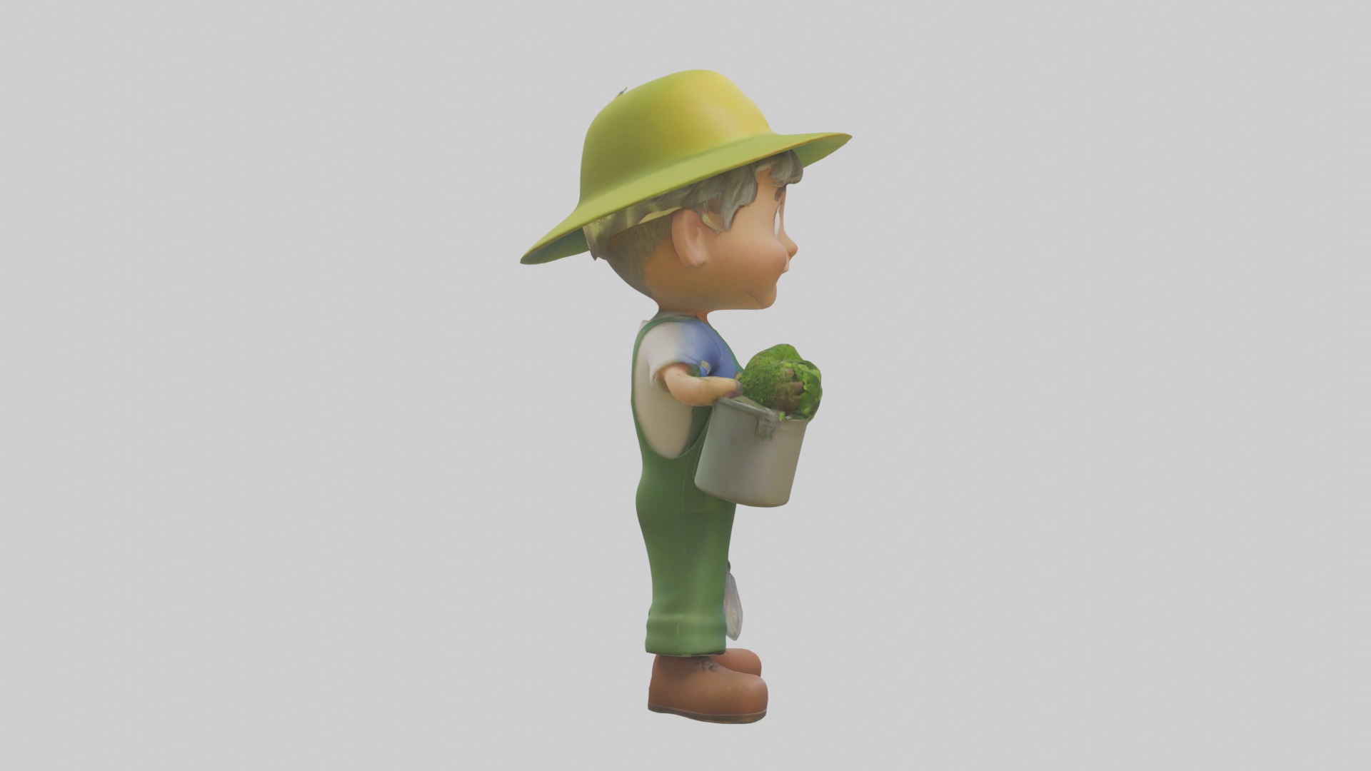 Cartoon Gardener Mode 1 Low-poly 3D model_7