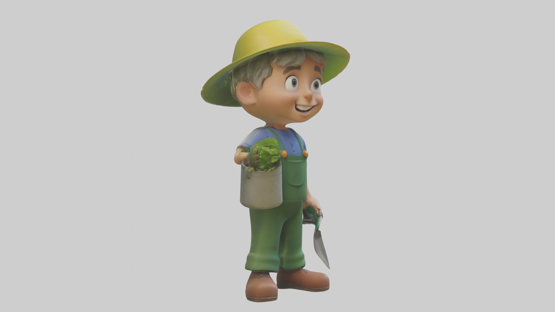 Cartoon Gardener Mode 1 Low-poly 3D model_5