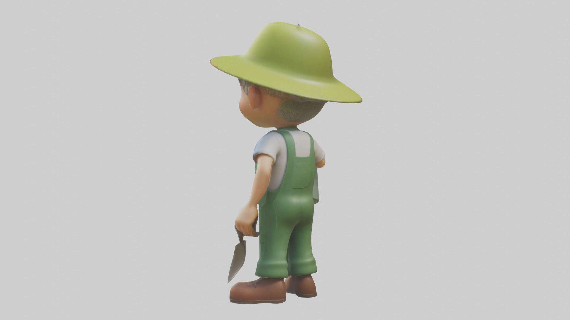 Cartoon Gardener Mode 1 Low-poly 3D model_1