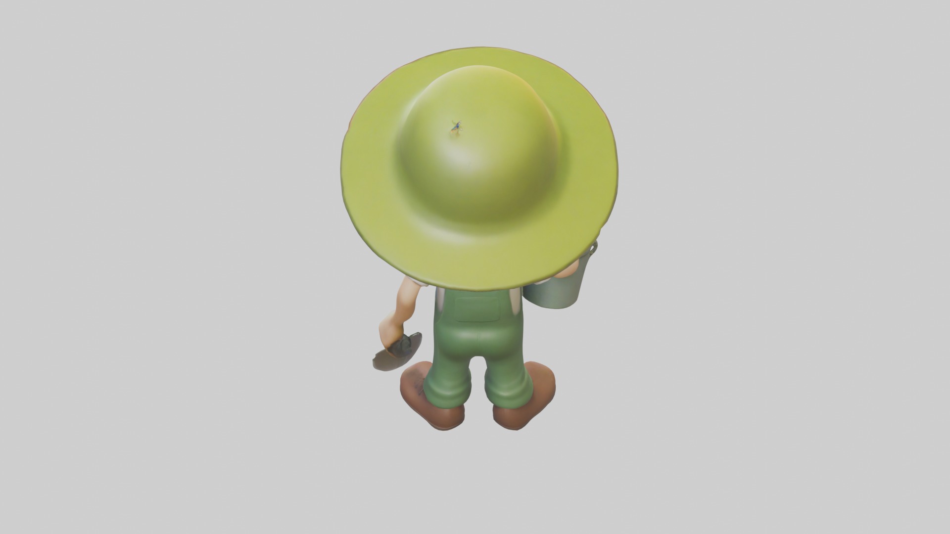 Cartoon Gardener Mode 1 Low-poly 3D model_9