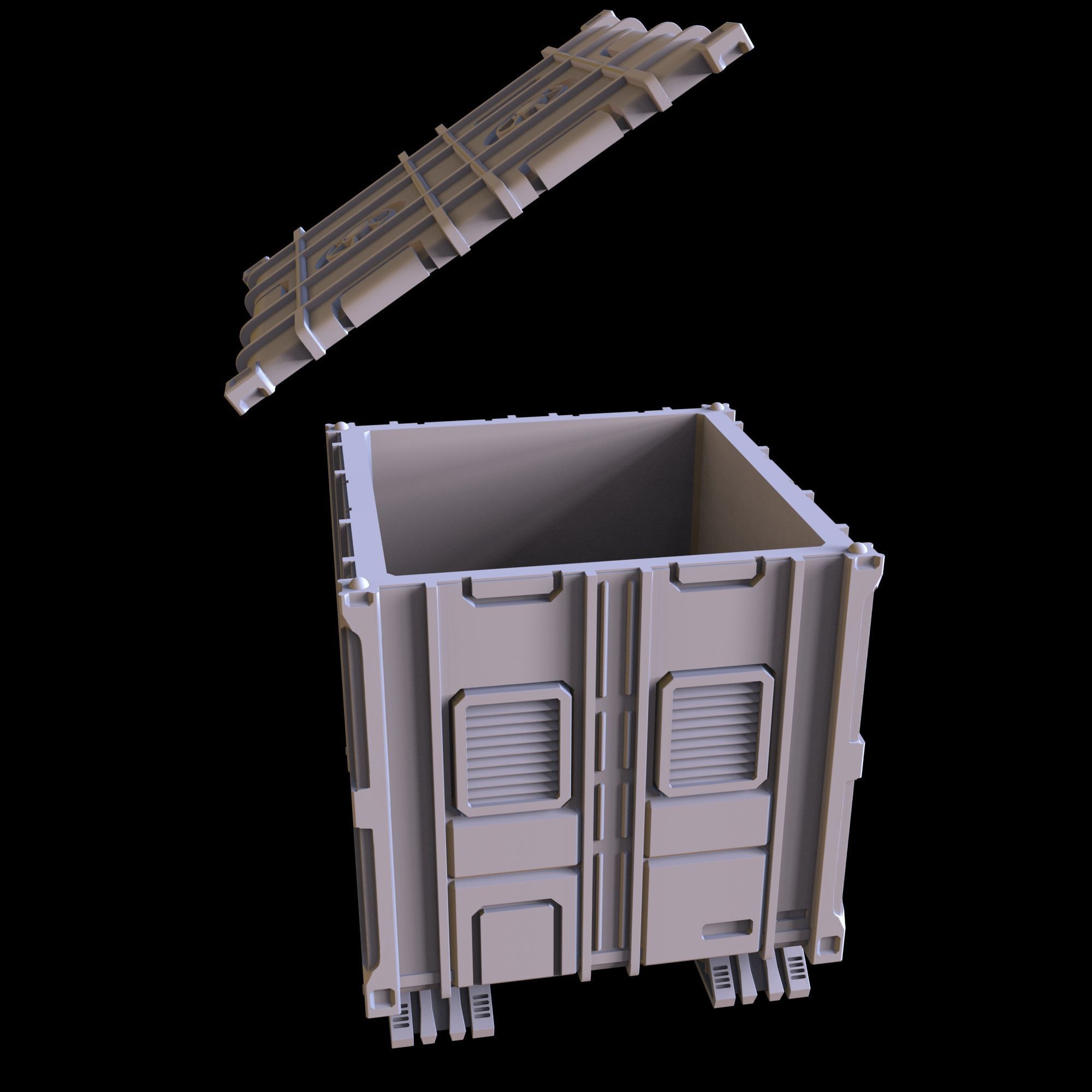 SCI-FI CONTAINER - PRINTABLE MODEL  3D print model_29