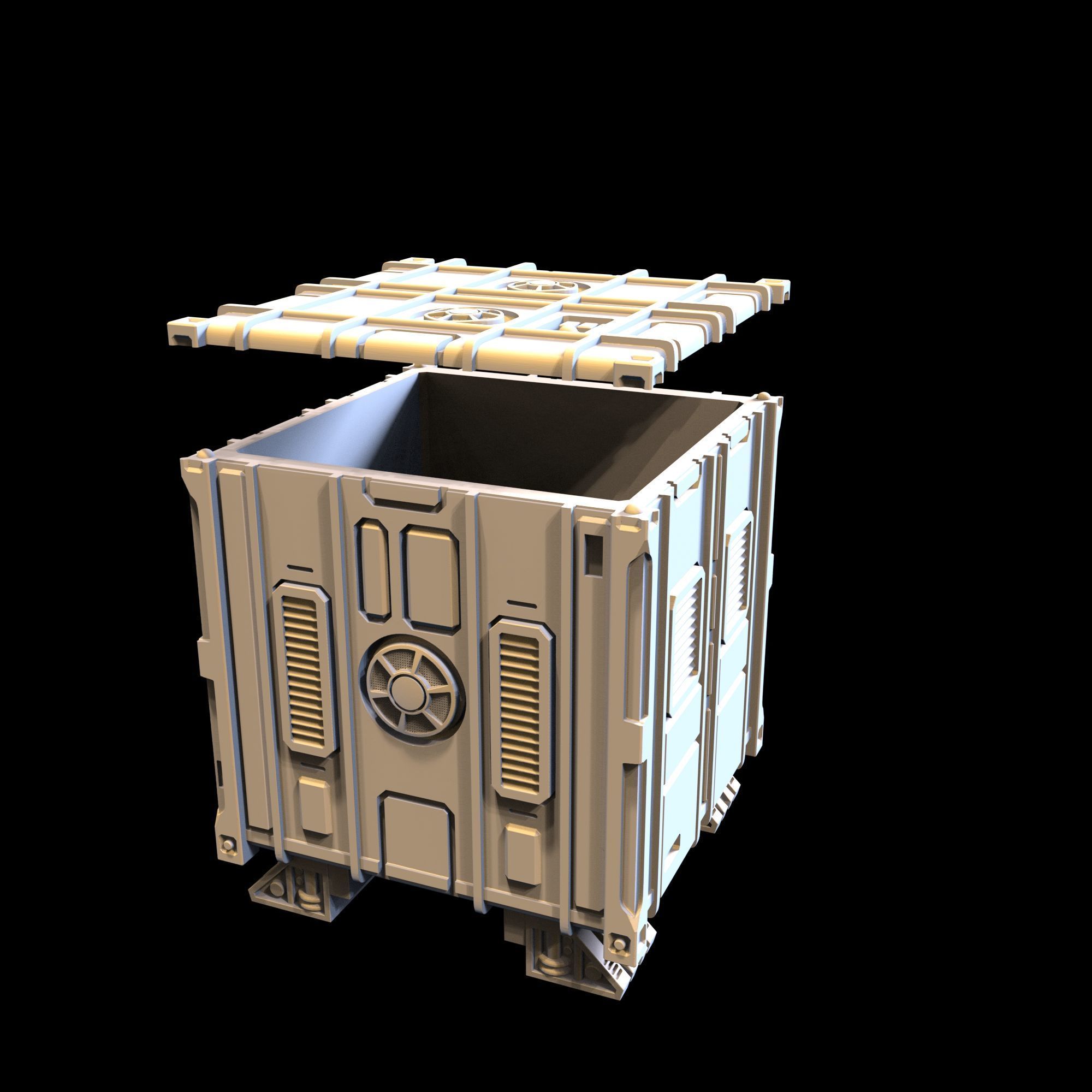 SCI-FI CONTAINER - PRINTABLE MODEL  3D print model_5