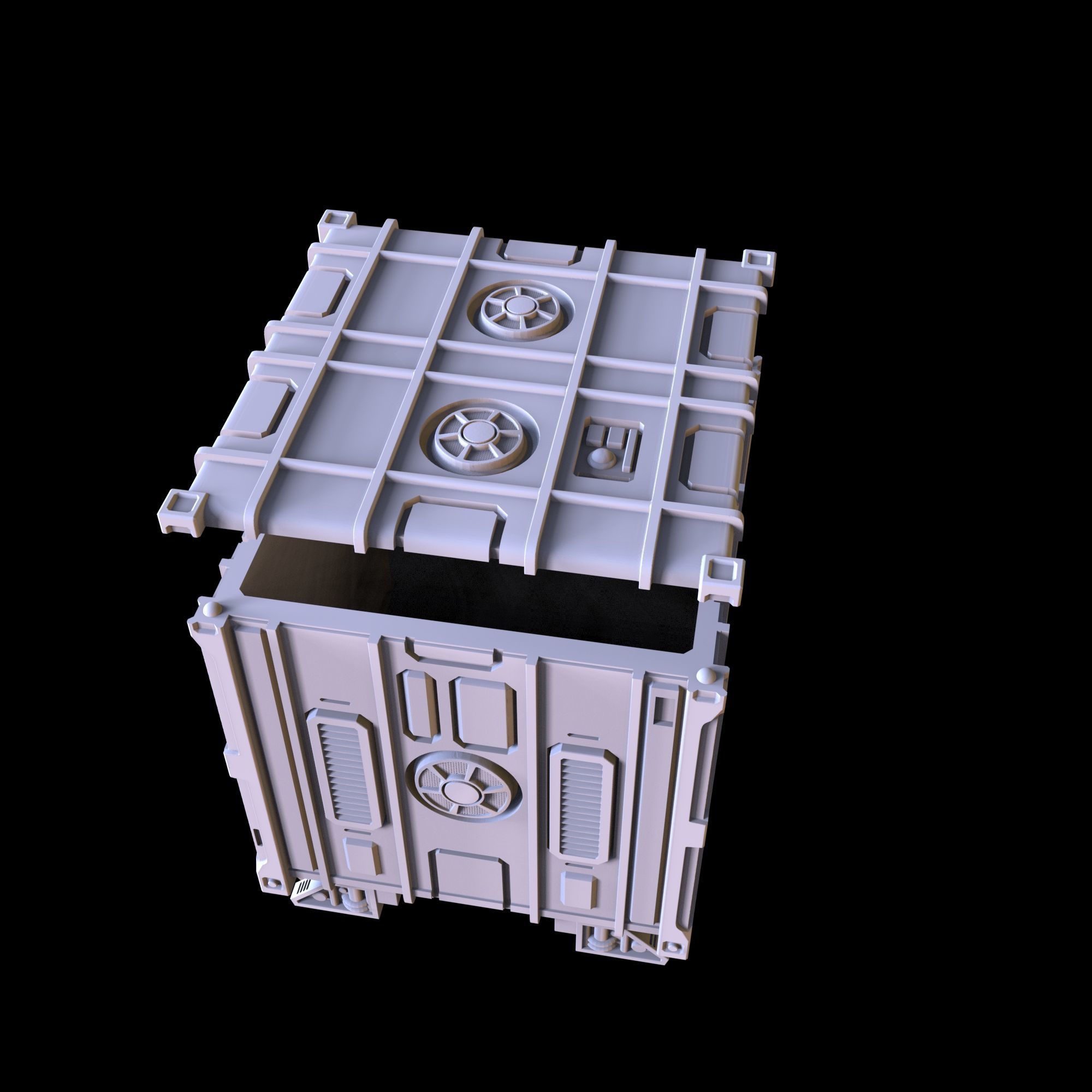 SCI-FI CONTAINER - PRINTABLE MODEL  3D print model_4