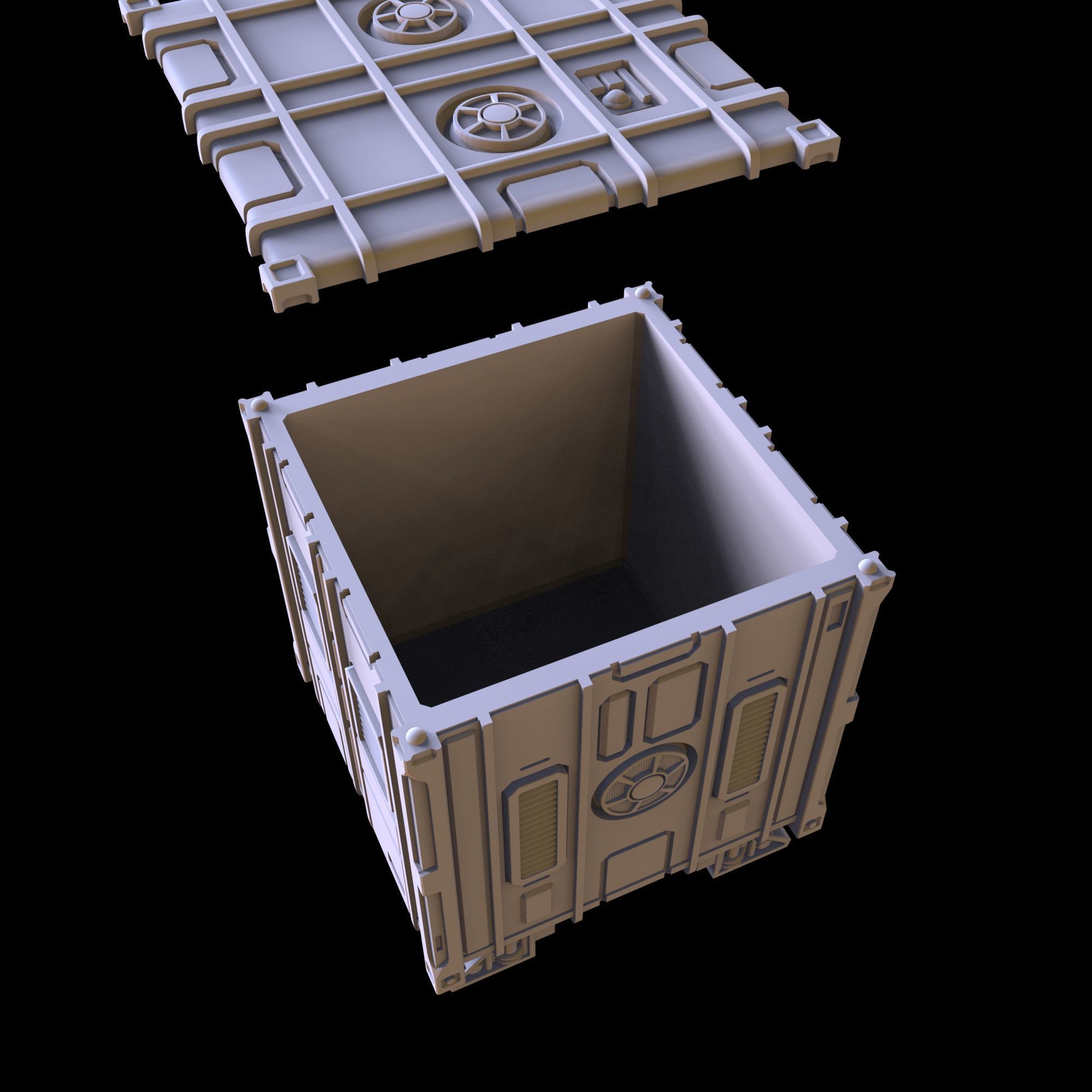 SCI-FI CONTAINER - PRINTABLE MODEL  3D print model_15