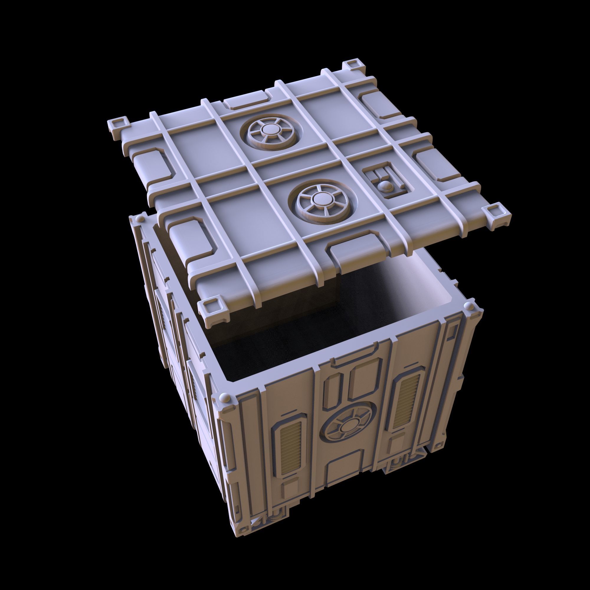 SCI-FI CONTAINER - PRINTABLE MODEL  3D print model_16