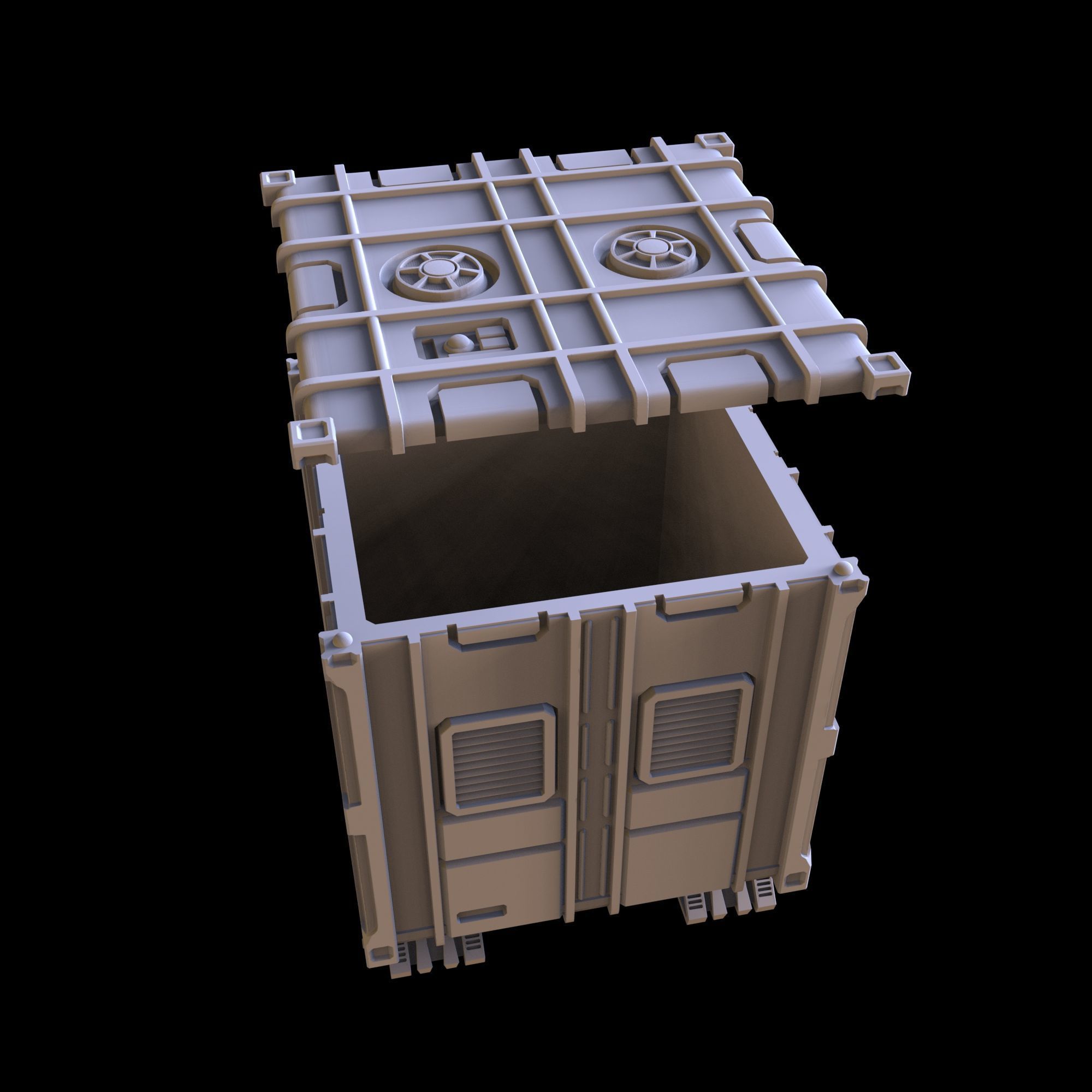 SCI-FI CONTAINER - PRINTABLE MODEL  3D print model_11