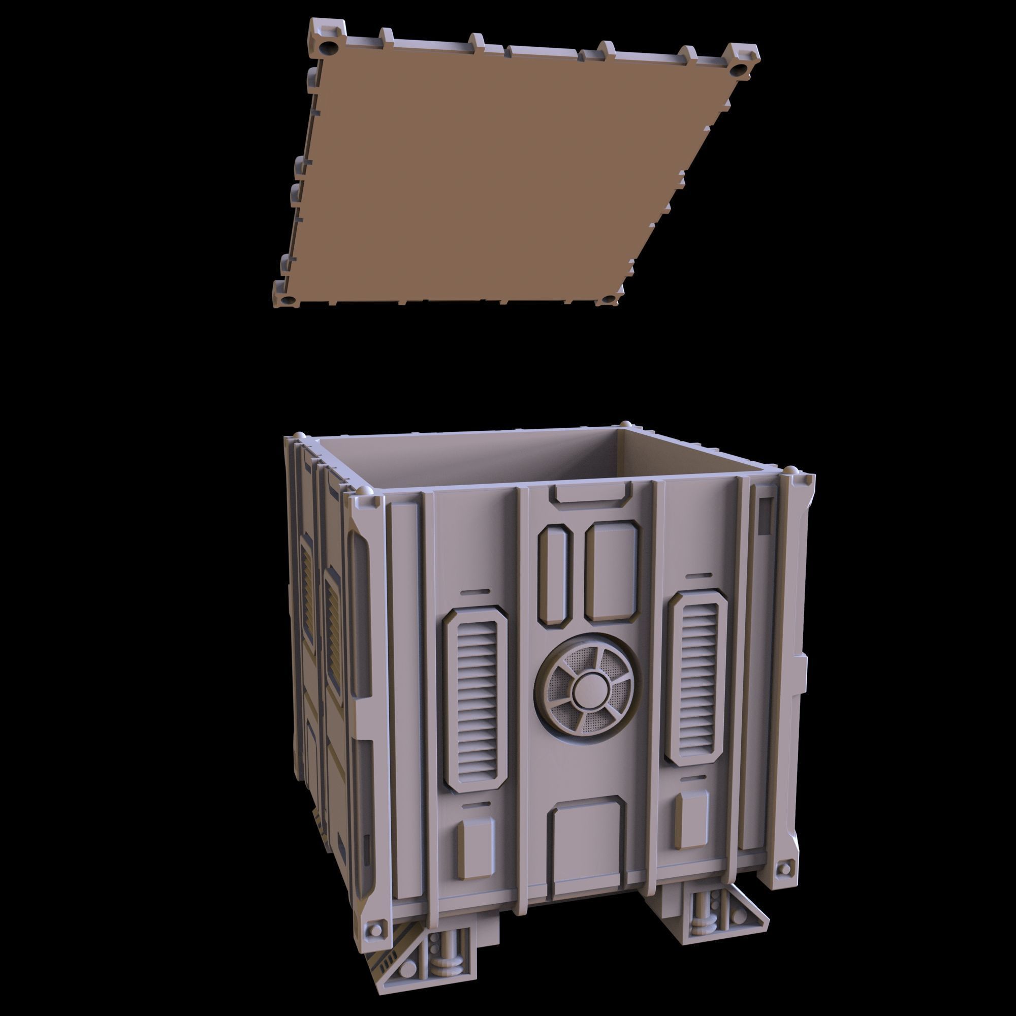 SCI-FI CONTAINER - PRINTABLE MODEL  3D print model_32