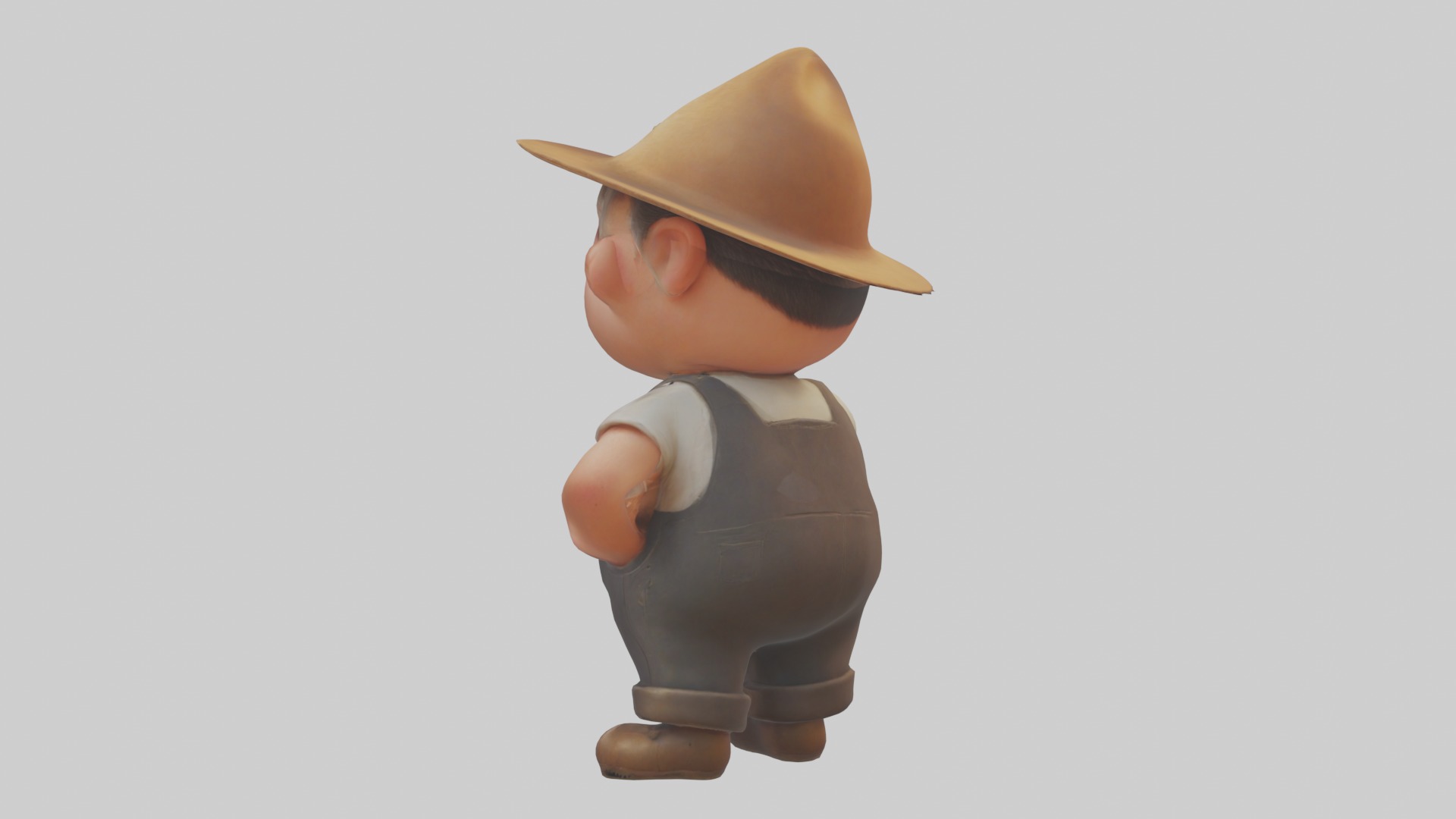 Cartoon Farmer 1 Low-poly 3D model_1