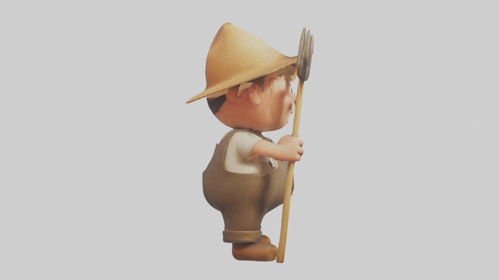 Cartoon Farmer 1 Low-poly 3D model_7