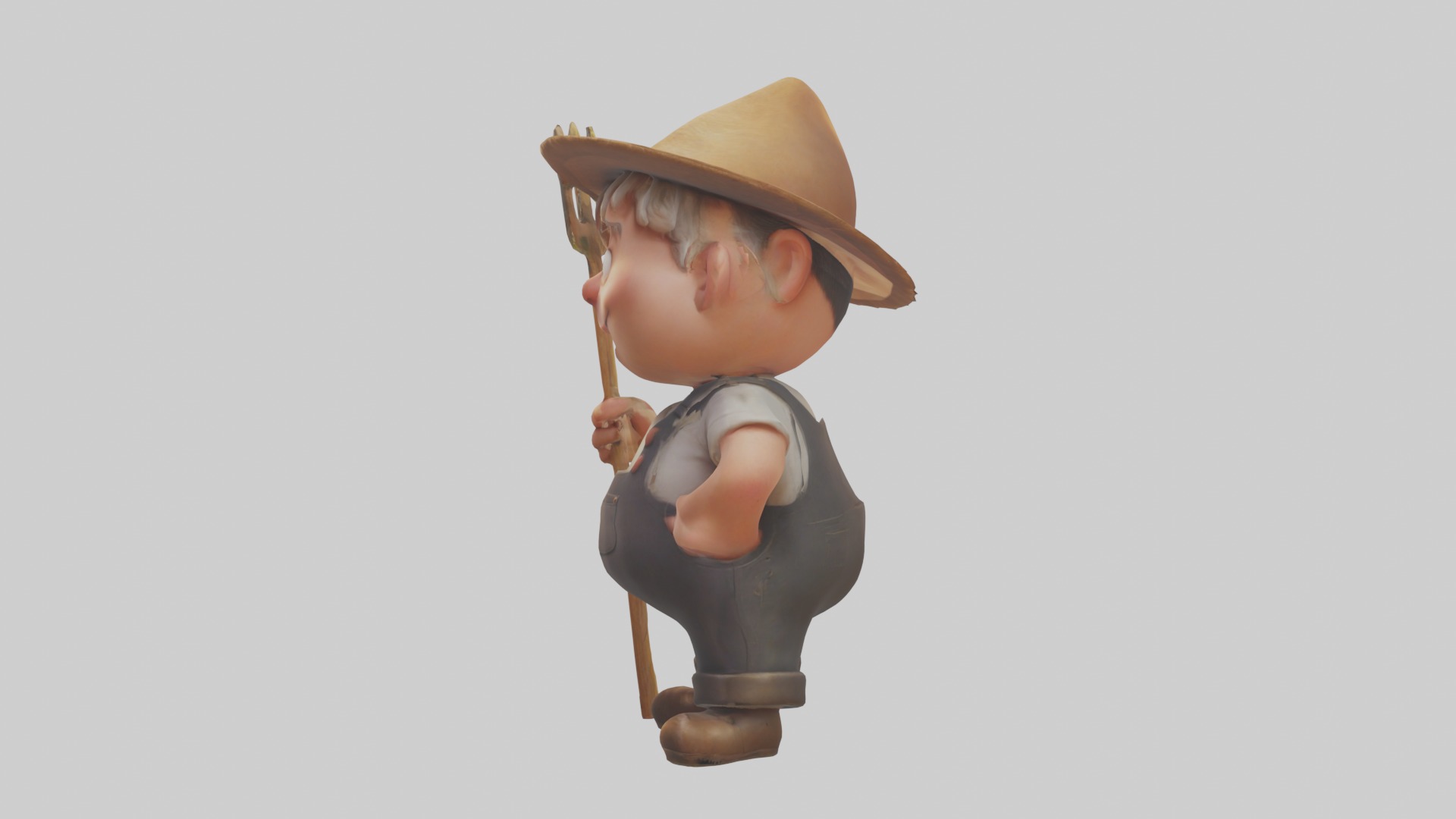Cartoon Farmer 1 Low-poly 3D model_6