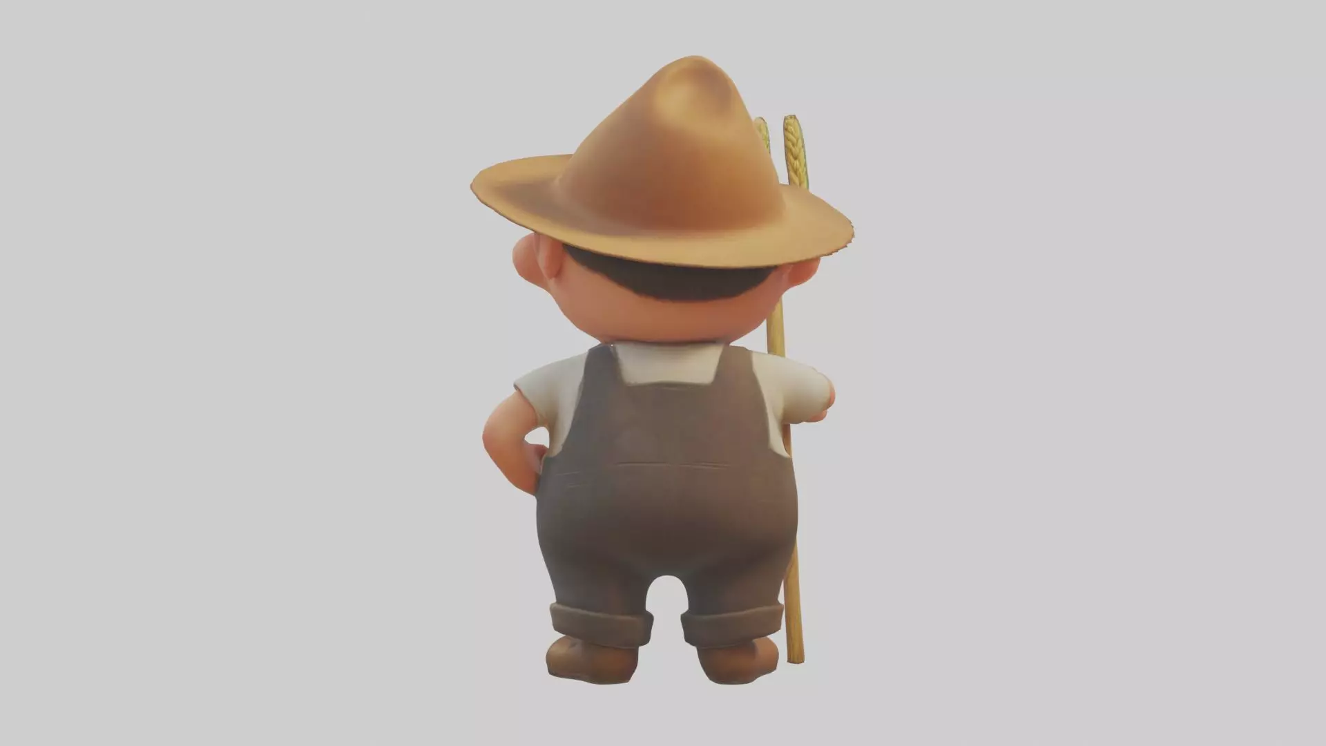 Cartoon Farmer 1 Low-poly 3D model_0