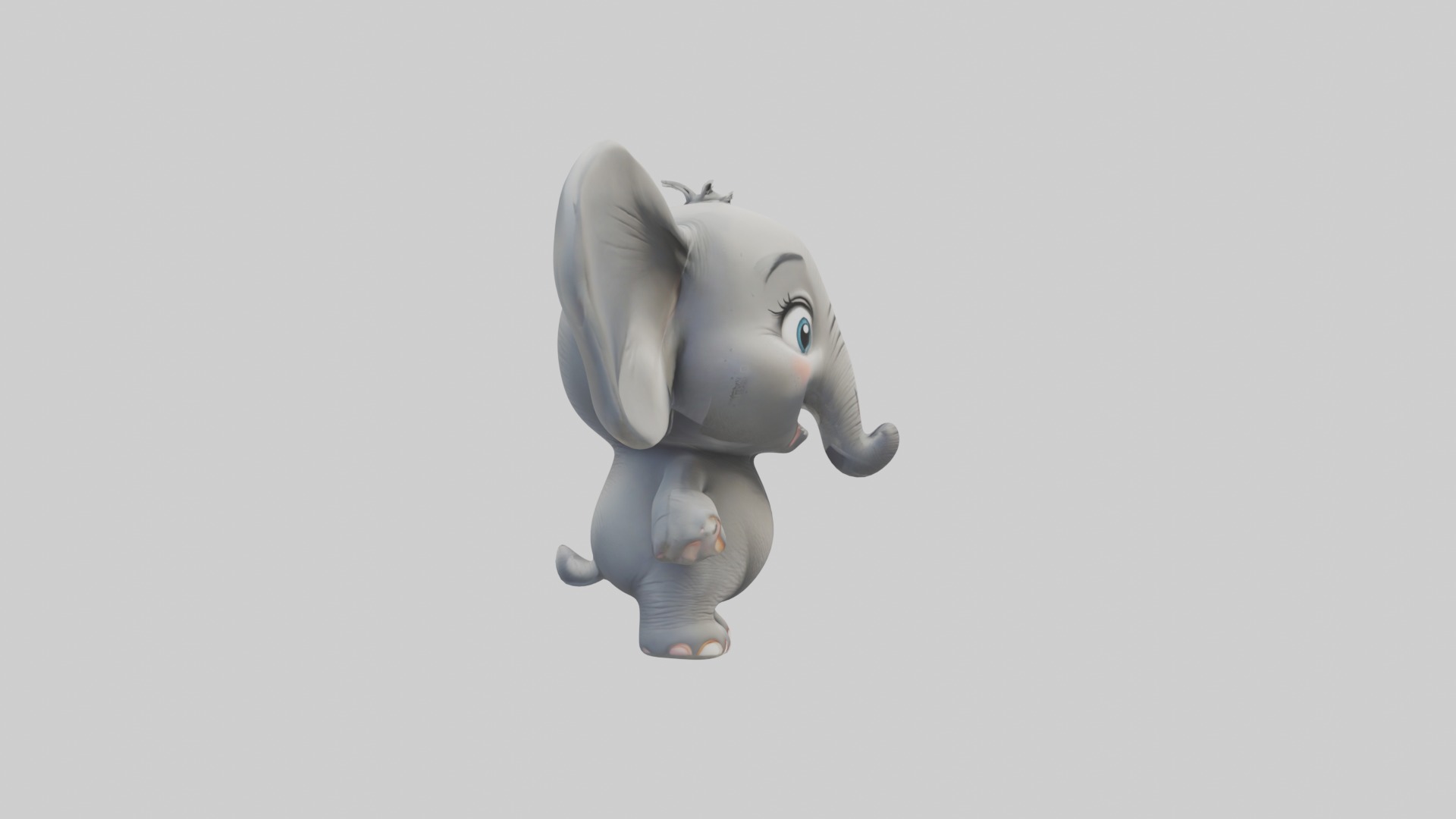 Cartoon Elephant 1 Low-poly 3D model_7