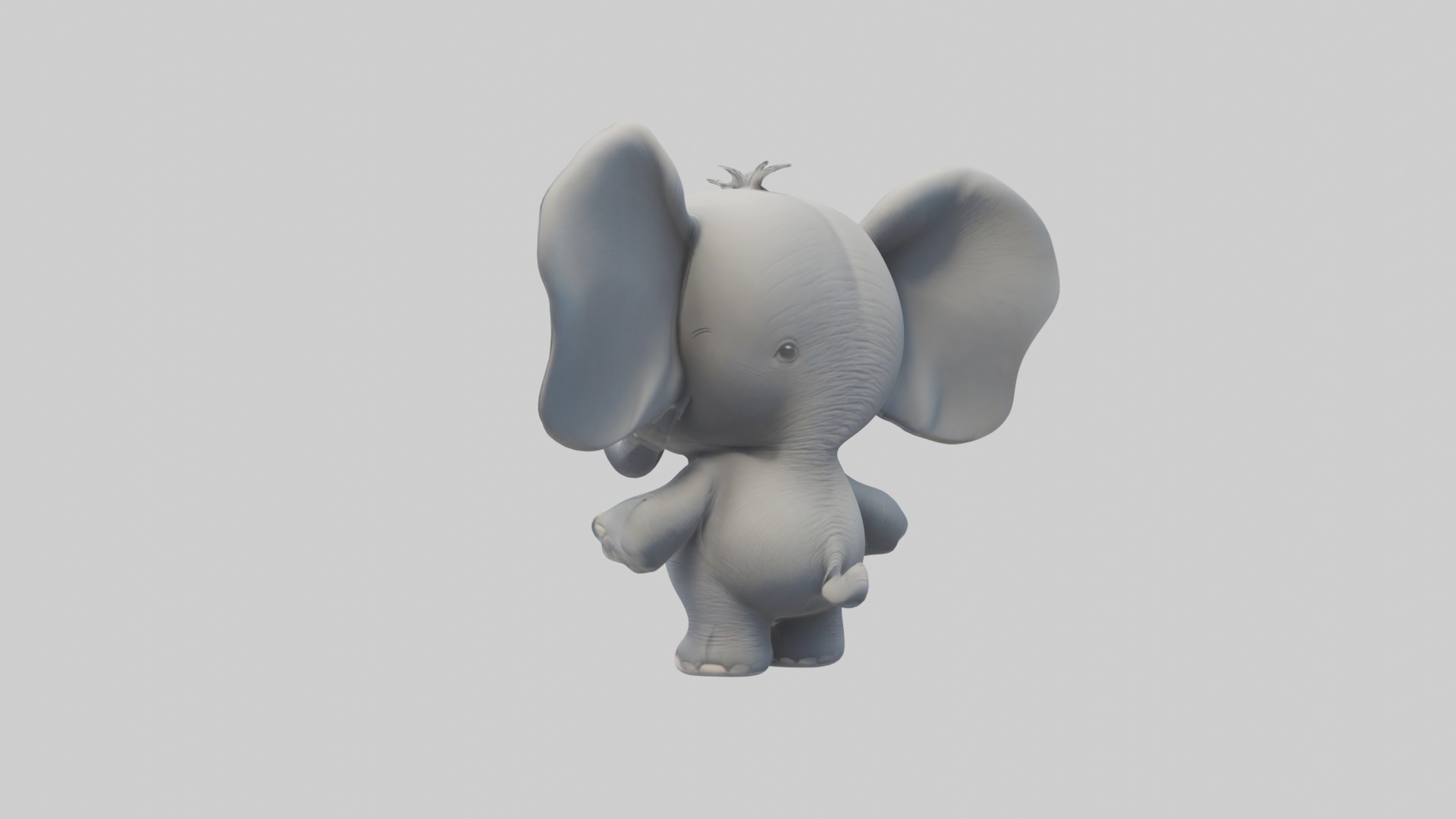 Cartoon Elephant 1 Low-poly 3D model_2